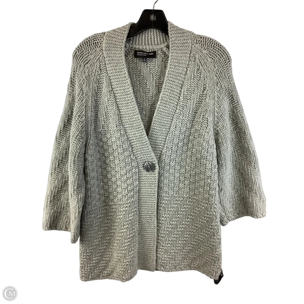 Sweater Cardigan By Jones New York In Grey, Size: M