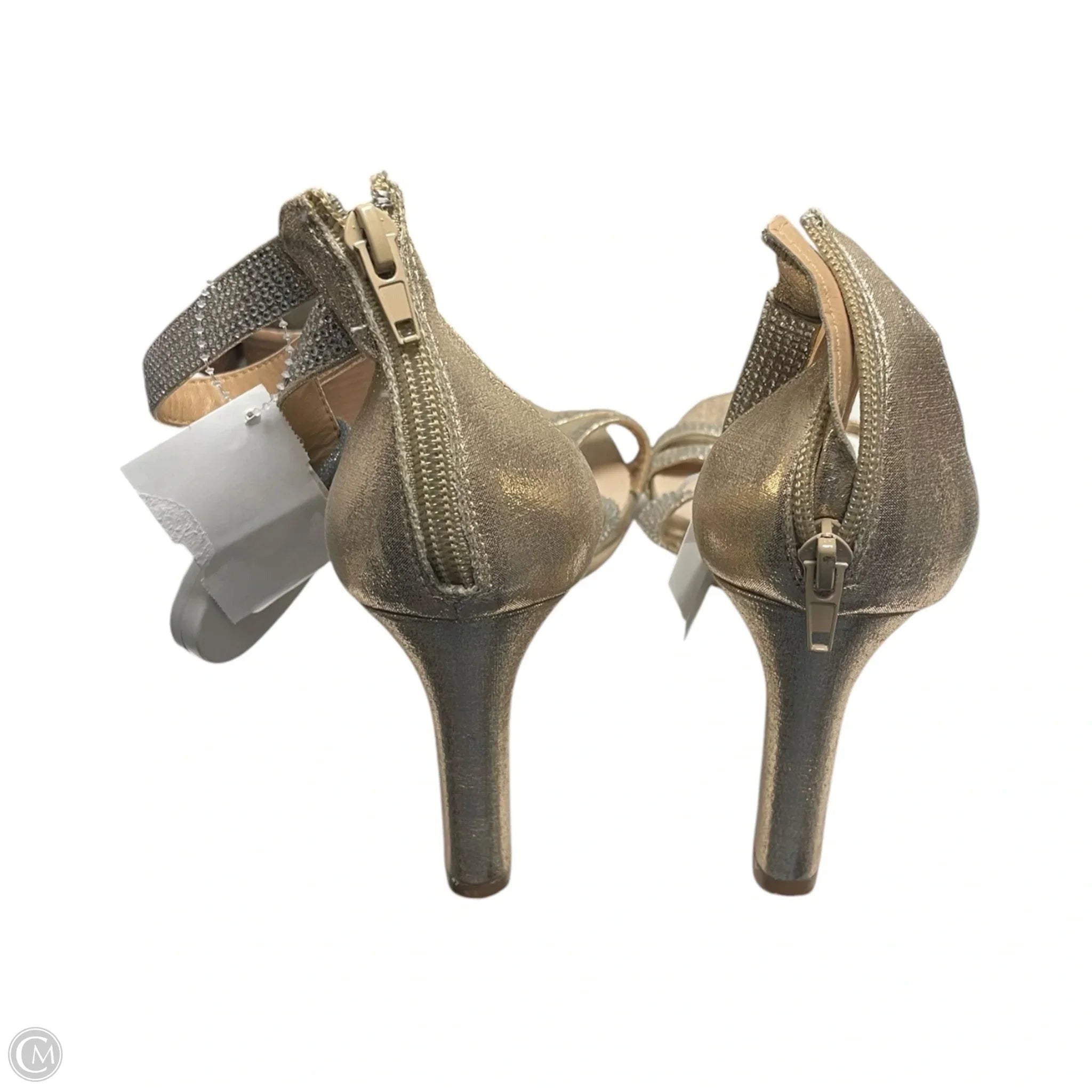Shoes Heels Block By Andiamo In Gold, Size: 8.5