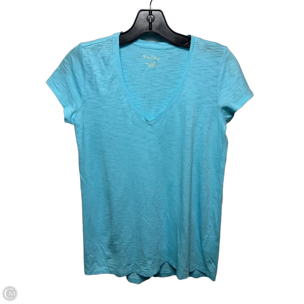 Top Short Sleeve Designer By Lilly Pulitzer In Blue, Size: XXS