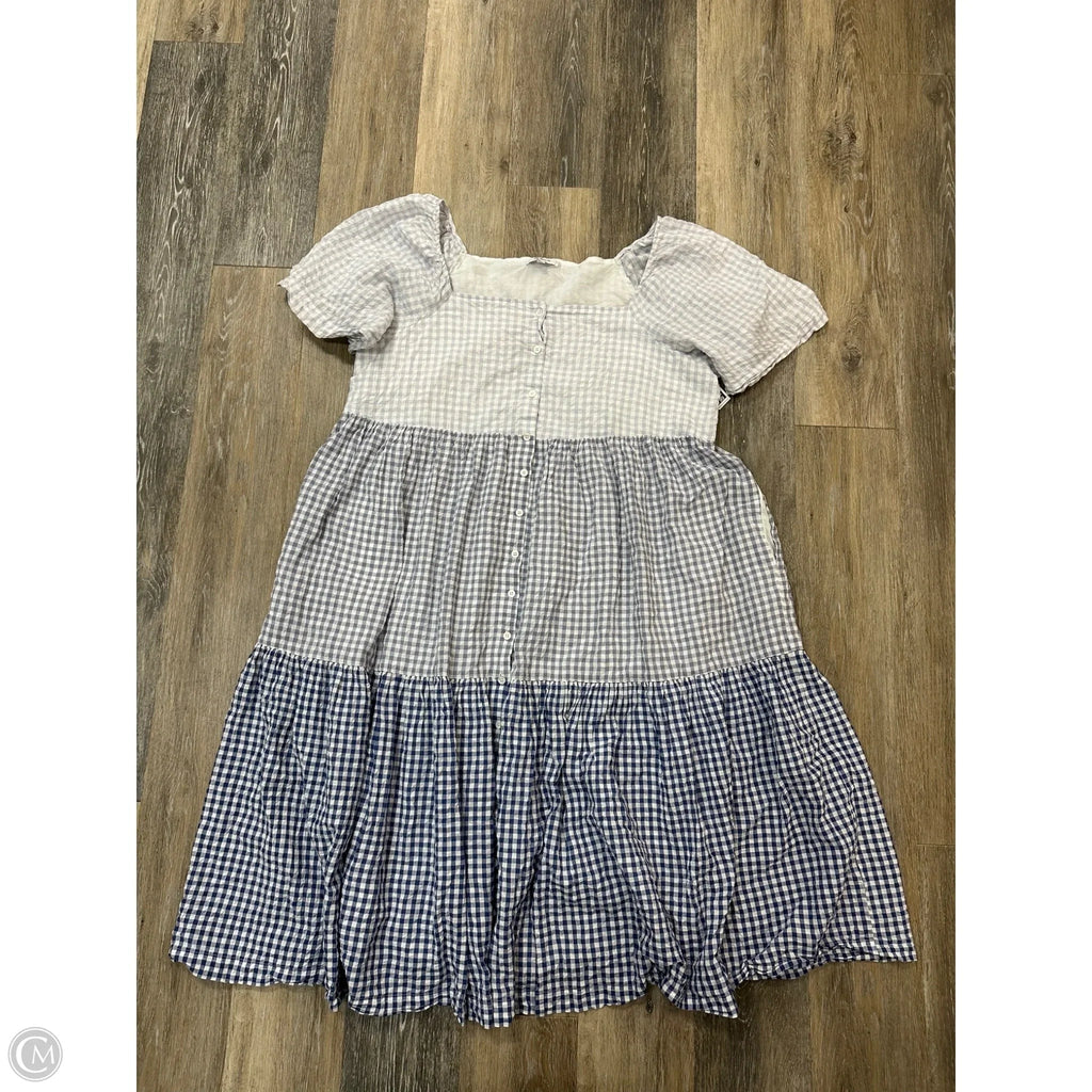 Dress Casual Midi By Madewell In Checkered Pattern, Size: Xl