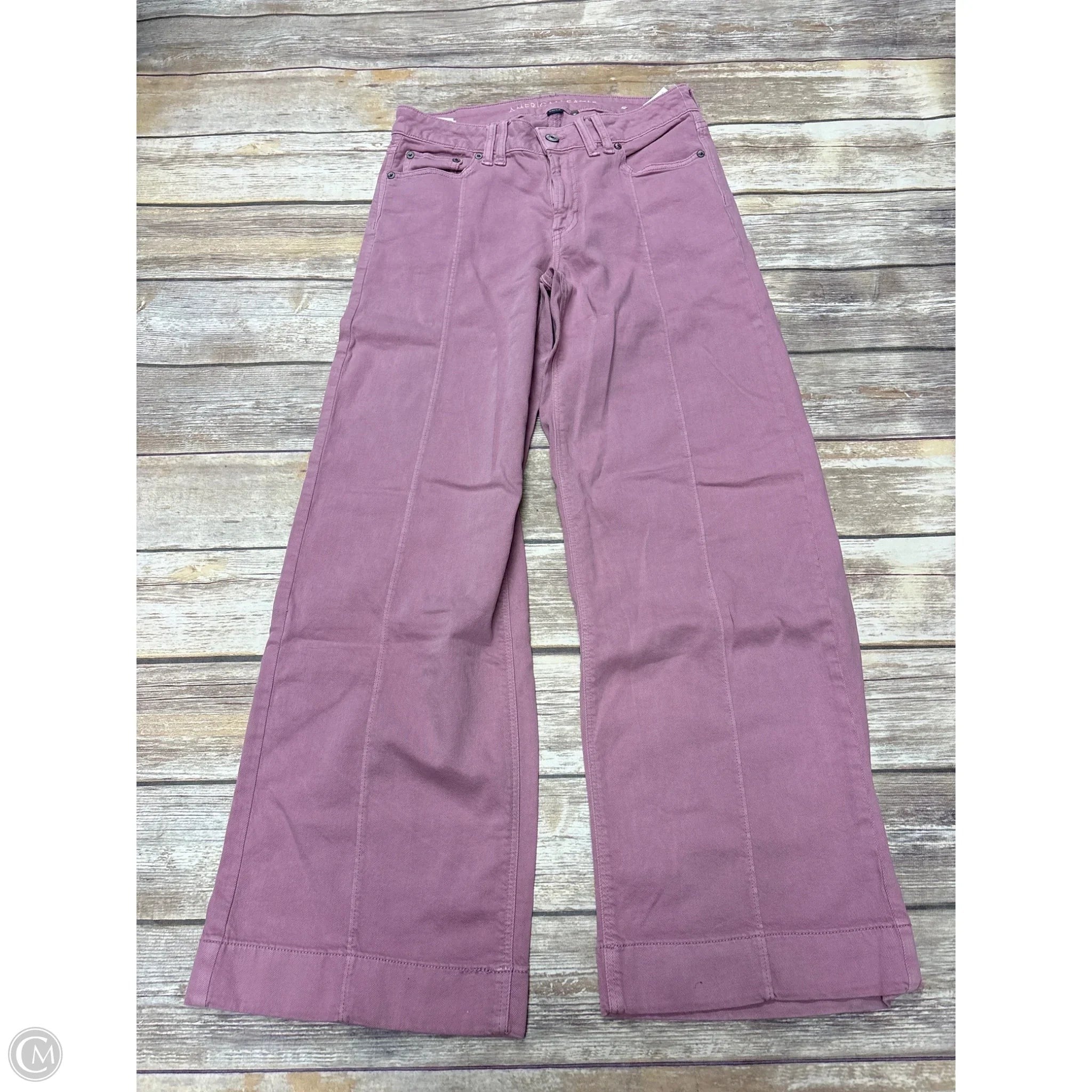 Jeans Wide Leg By American Eagle In Pink, Size: 2