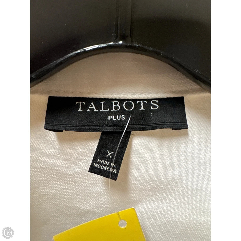 Jacket Denim By Talbots In White Denim, Size: Xl