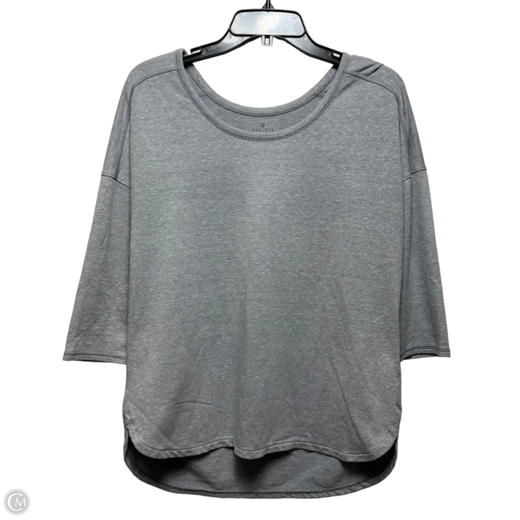 Athletic Top Long Sleeve Crewneck By Athleta In Grey, Size: S
