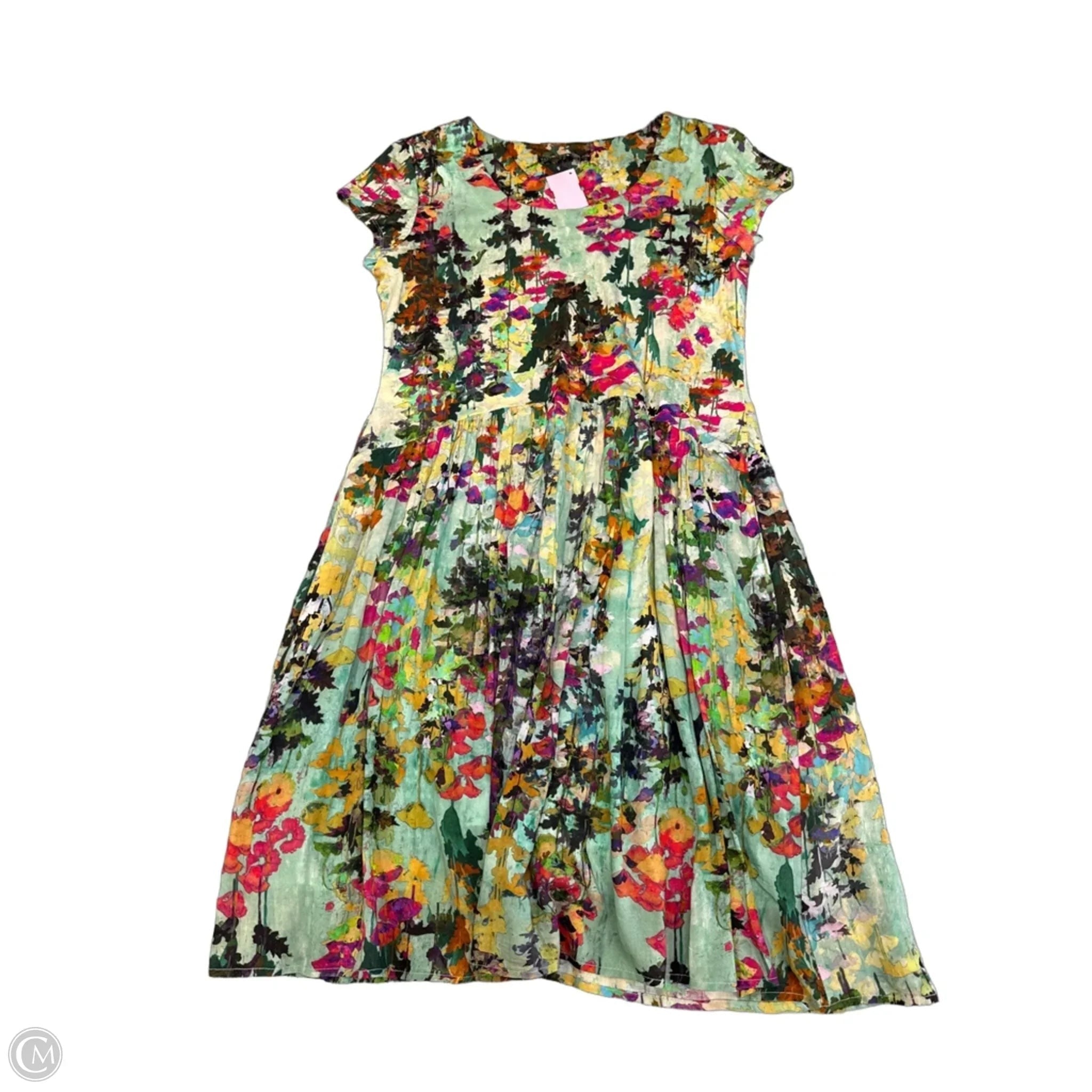 Dress Casual Short By Peruvian Connection In Floral Print, Size: M