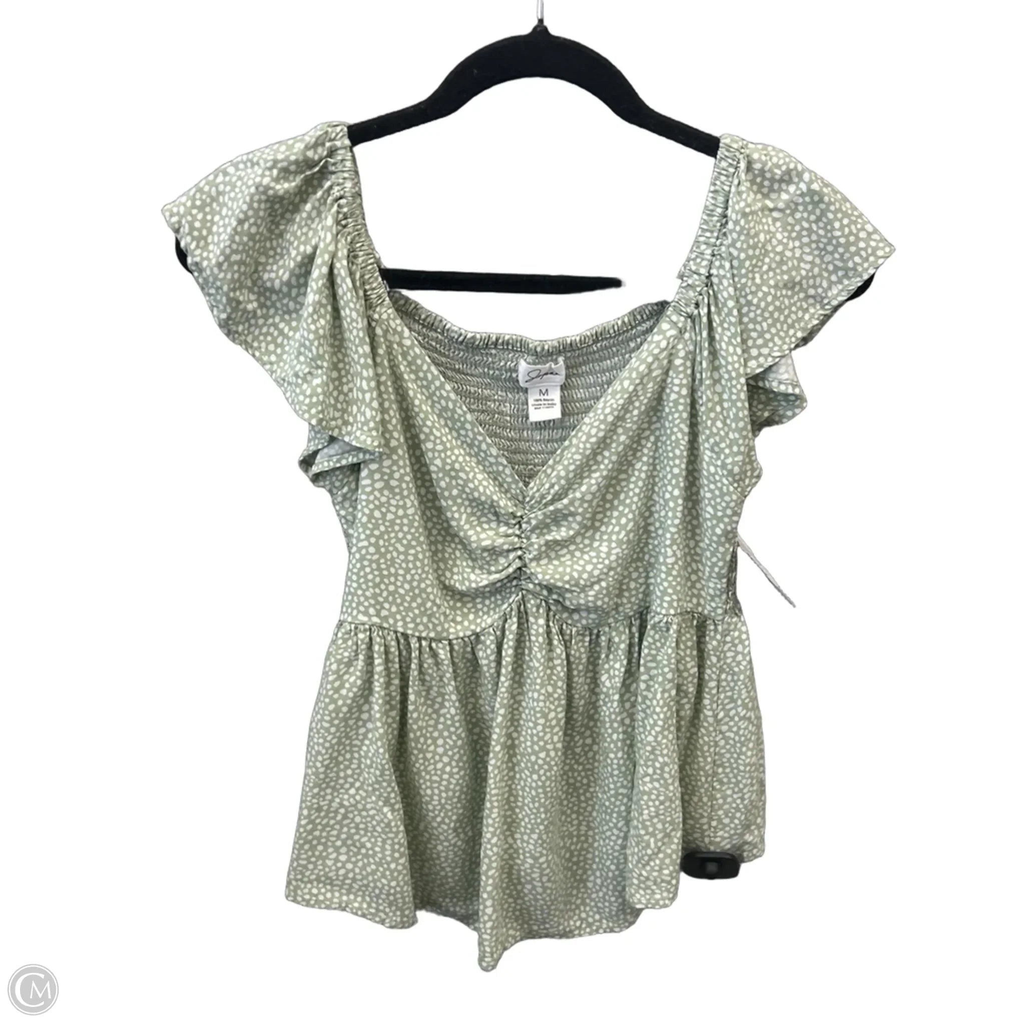 Top Short Sleeve By Japna In Green, Size: M