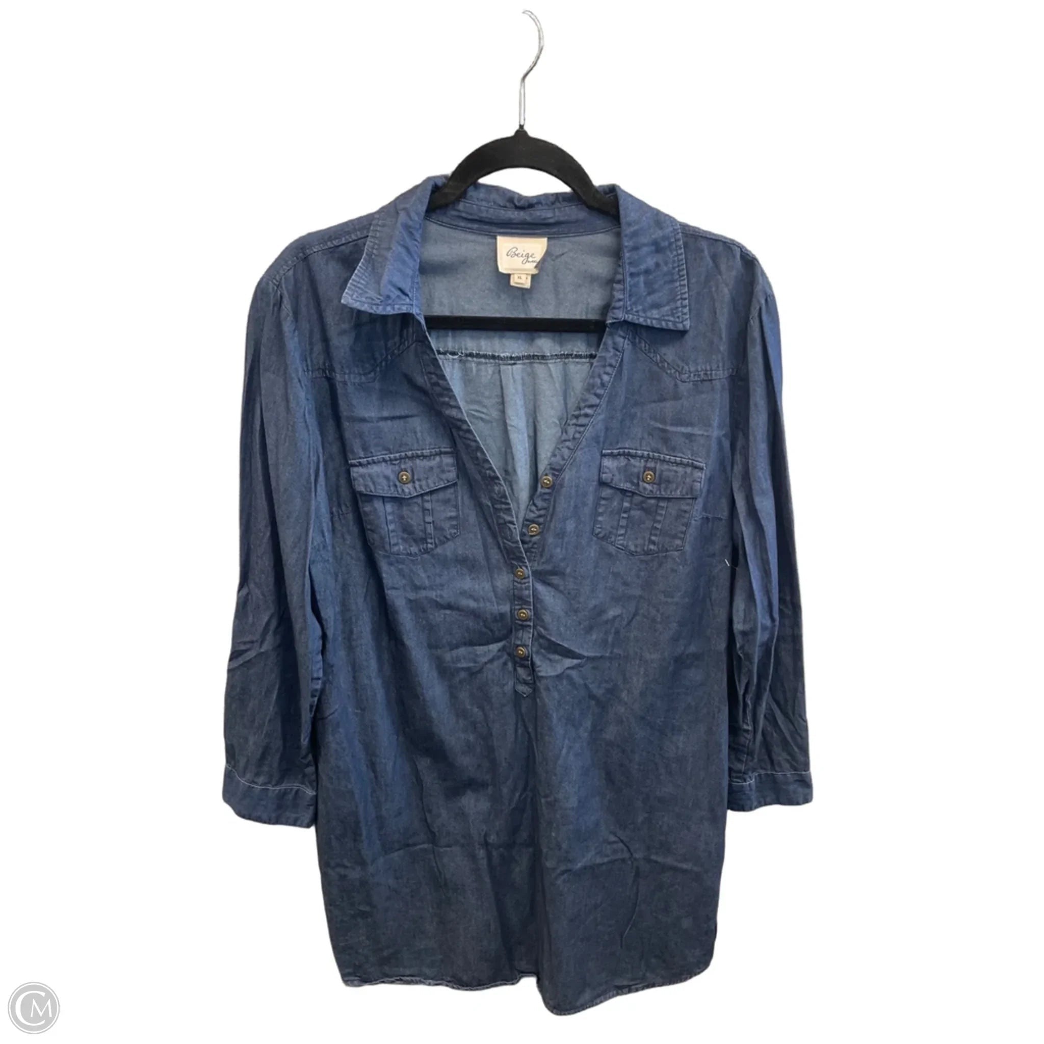 Dress Casual Short By Eci In Blue Denim, Size: Xl