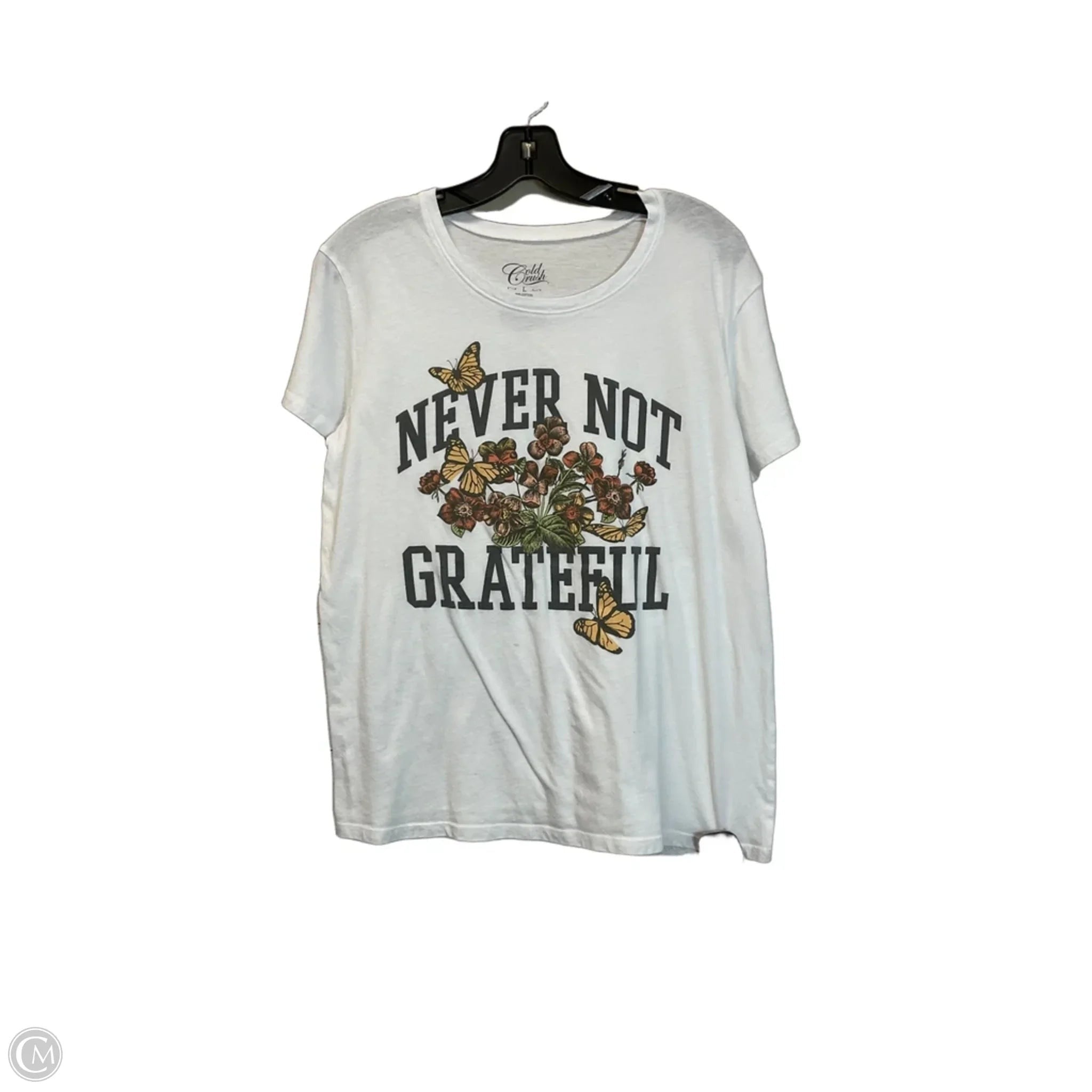 Top Short Sleeve By Clothes Mentor In White, Size: L
