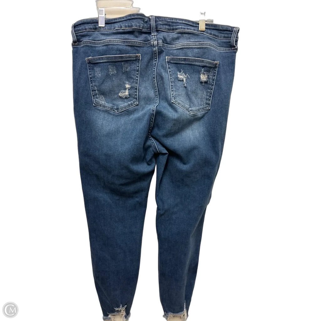 Jeans Skinny By Glitzy Girlz In Blue Denim, Size: 20