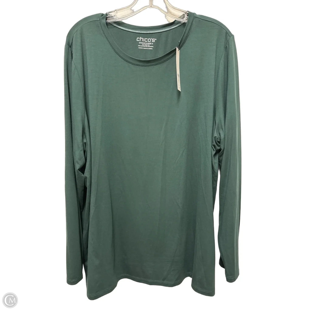 Top Long Sleeve By Chicos In Green, Size: 1x