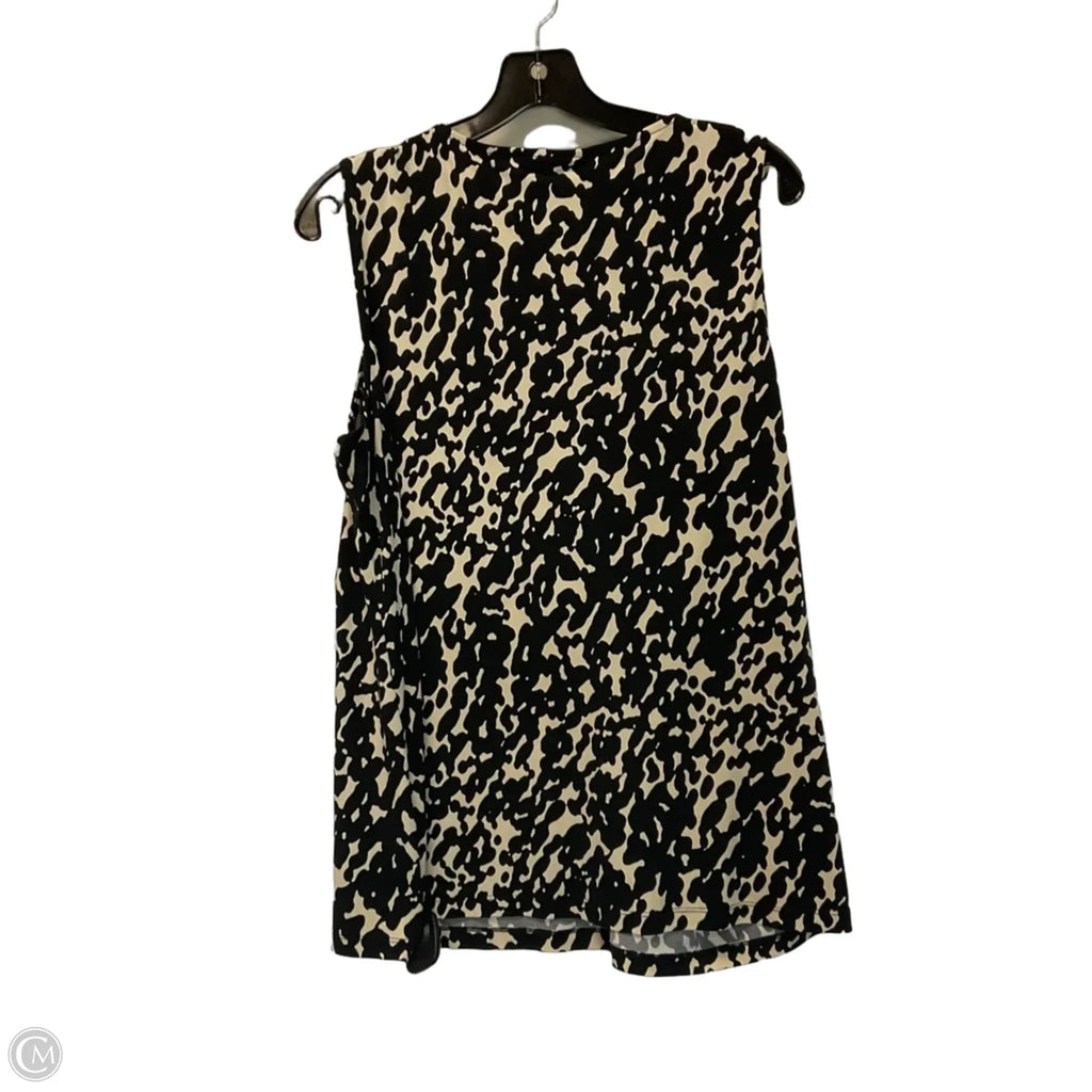 Top Sleeveless By Dana Buchman In Black & White, Size: L