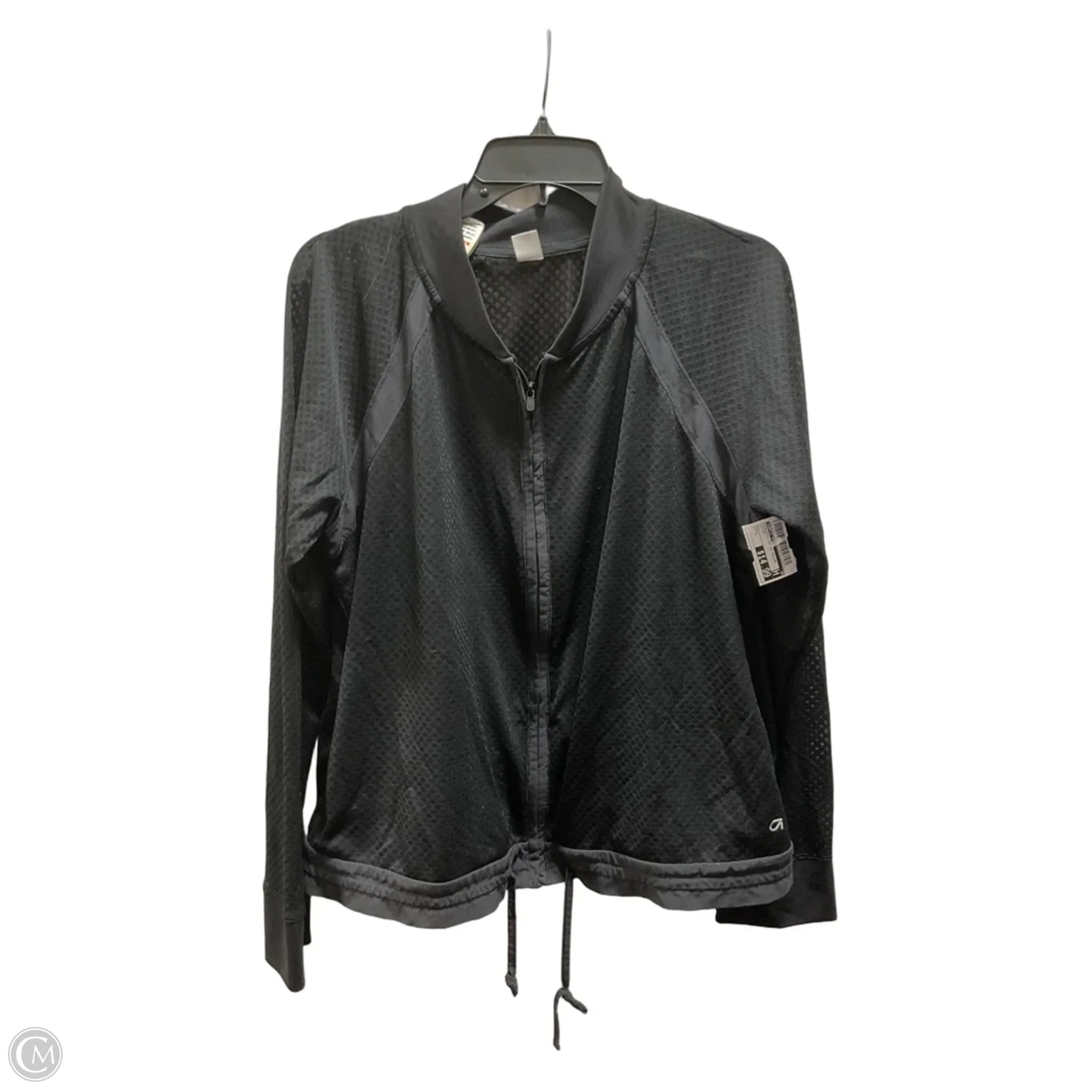 Athletic Top Long Sleeve Collar By Gapfit In Black, Size: L