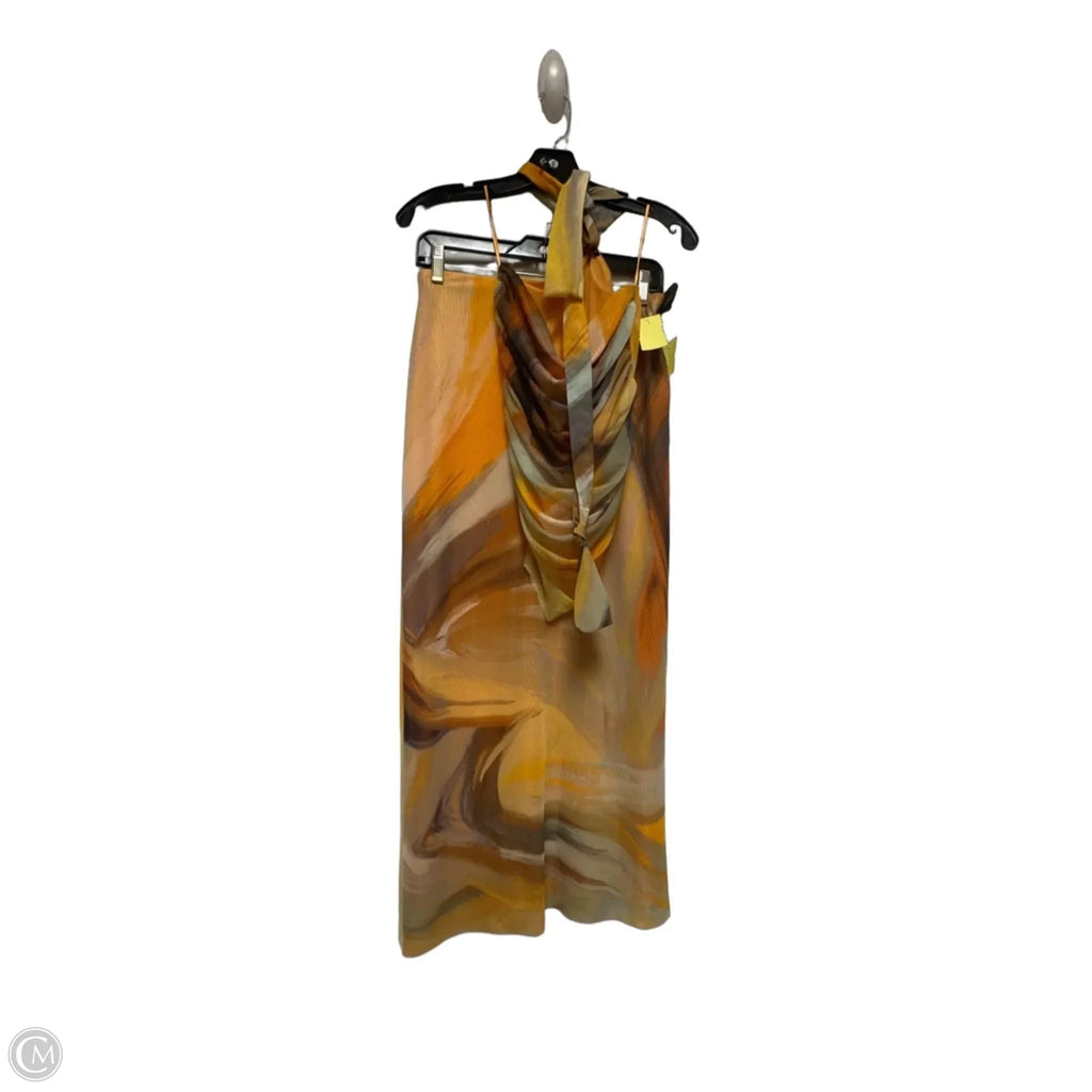 Skirt Set 2pc By Zara In Tan & Yellow, Size: 8