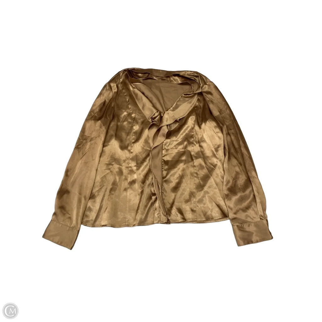 Blouse Long Sleeve By Jones New York In Brown, Size: Xl
