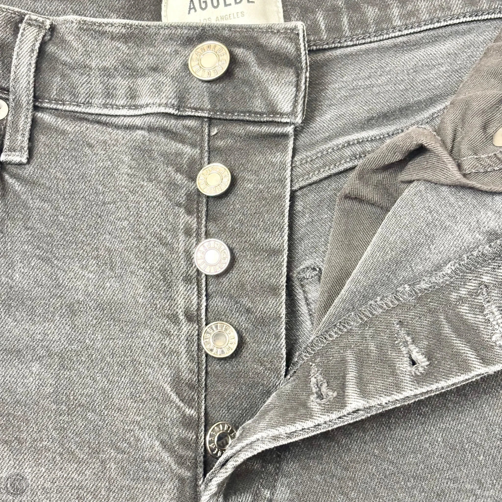 Jeans Straight By Agolde In Black Denim, Size: 4