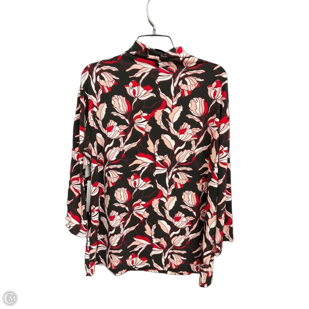 Top Long Sleeve By Liz Claiborne In Floral Print, Size: Xl
