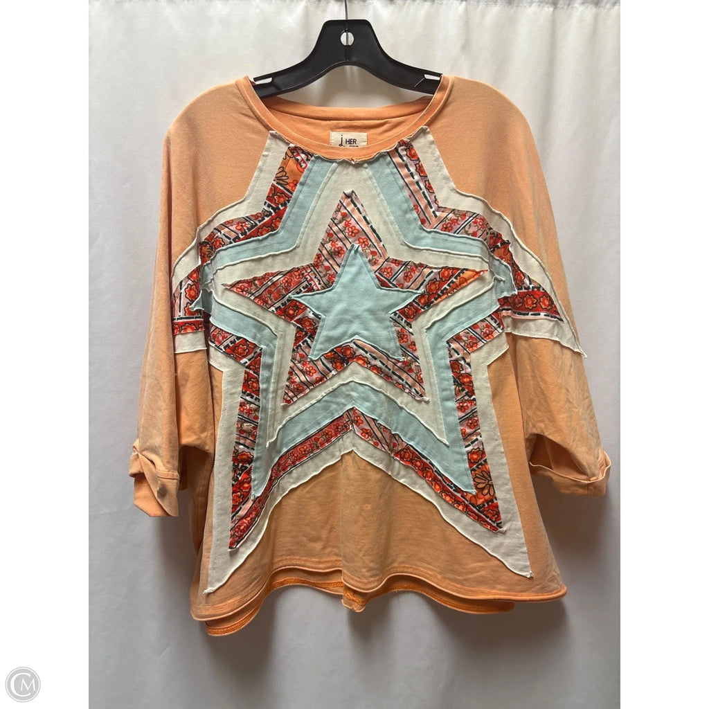 Top Short Sleeve By Clothes Mentor In Peach, Size: Xl
