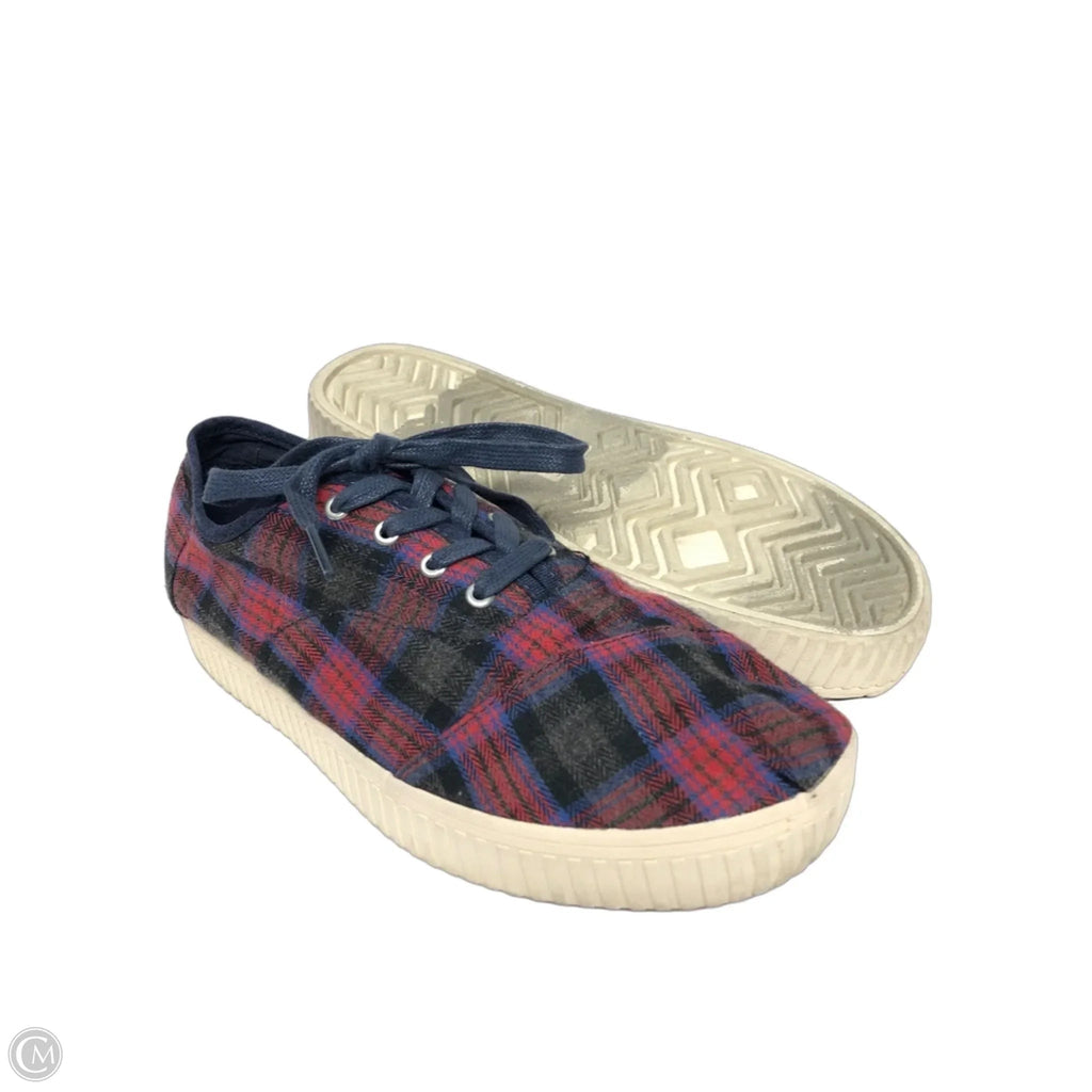 Shoes Flats By Toms In Blue & Red, Size: 7
