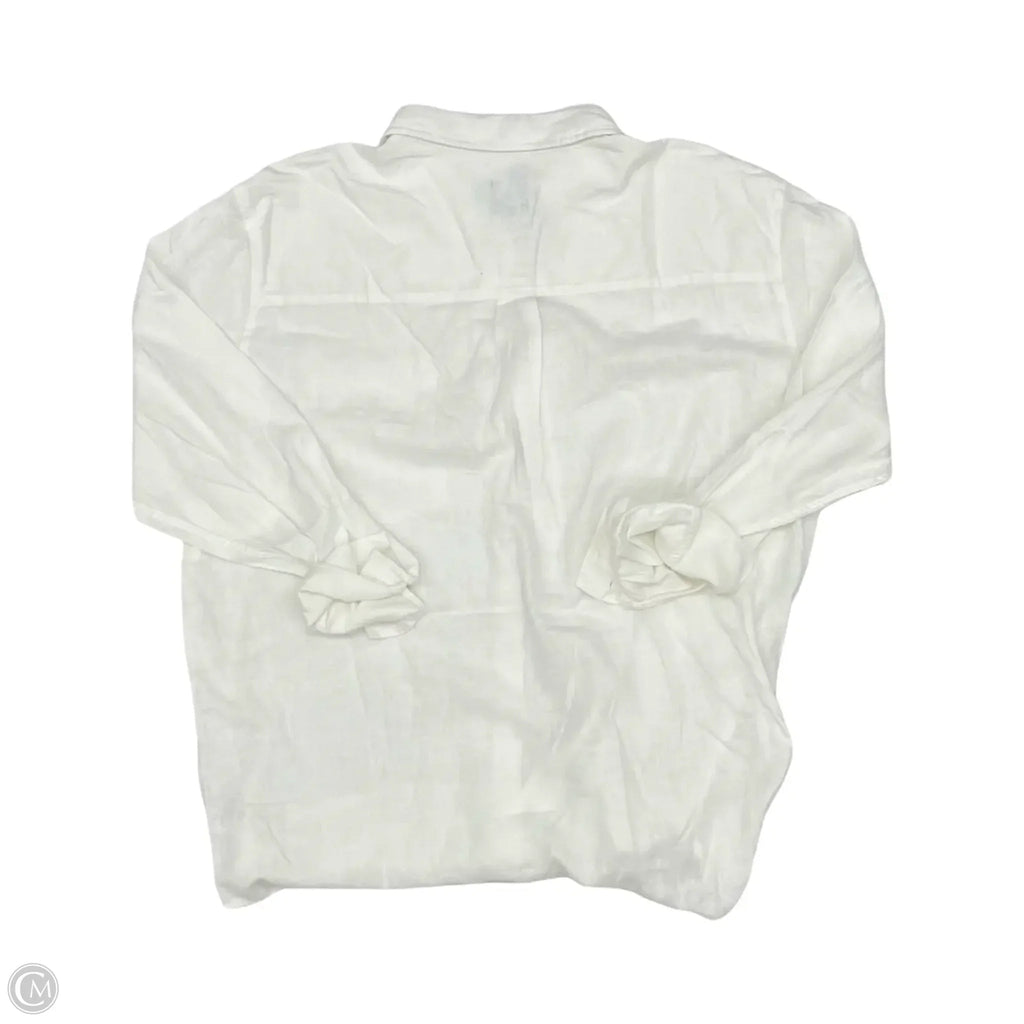 Blouse Long Sleeve By Gap In White, Size: Xl