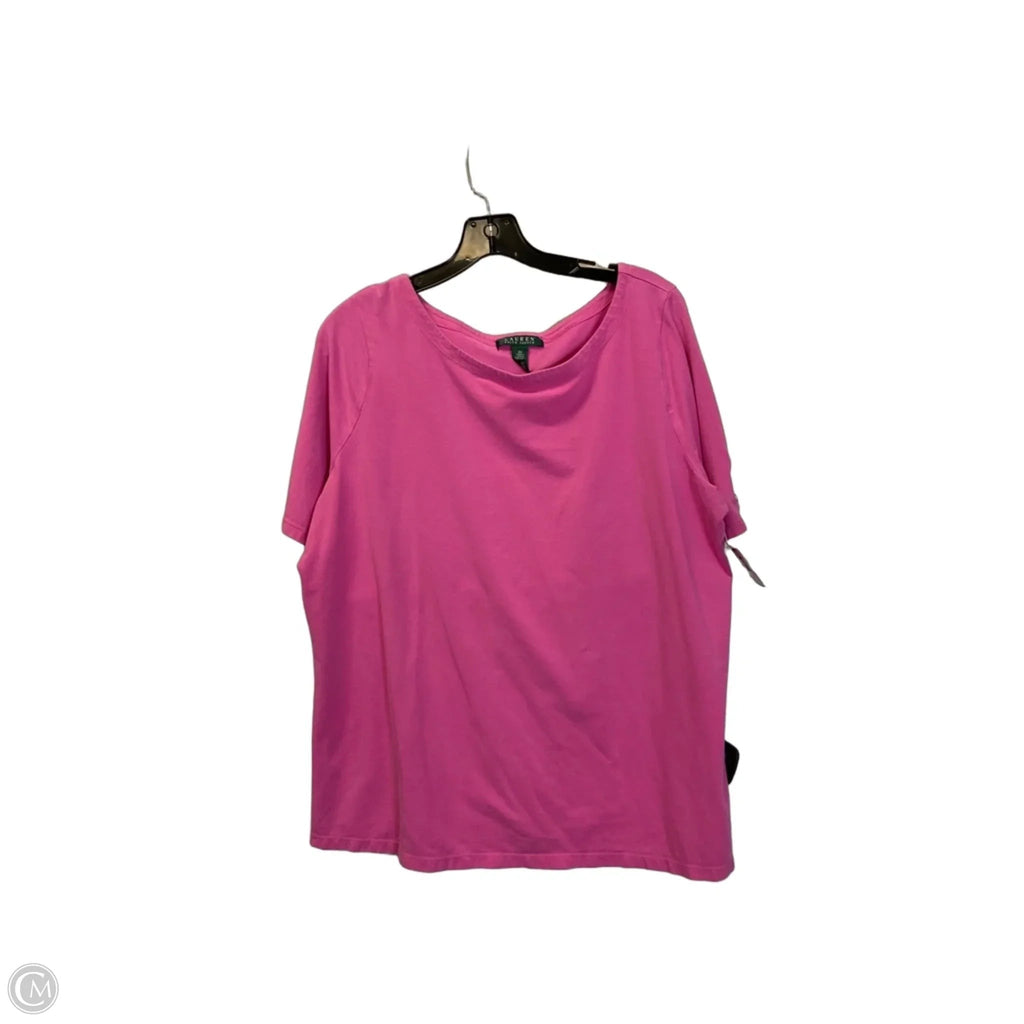 Top Short Sleeve Basic By Ralph Lauren In Pink, Size: 2x