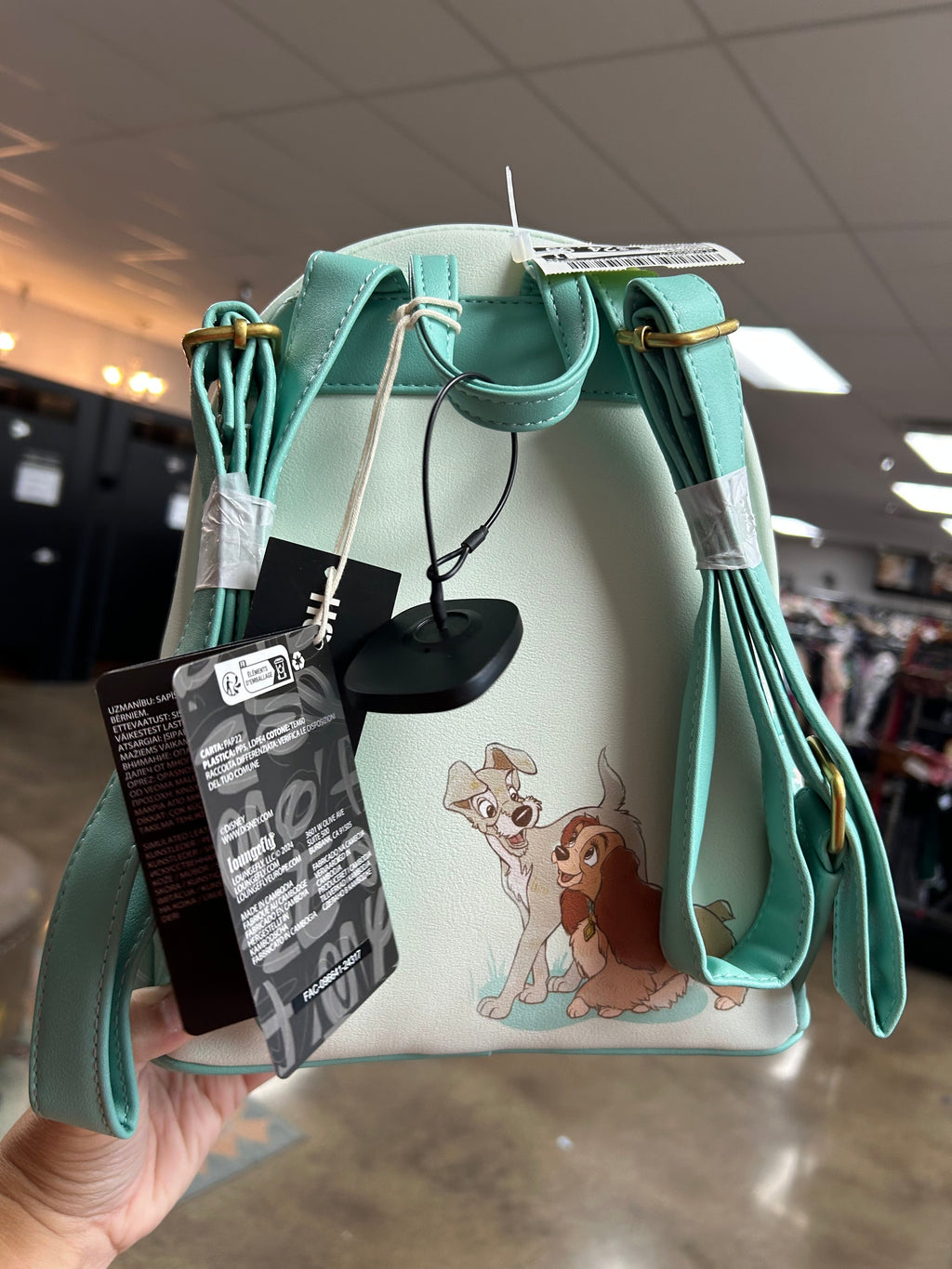Backpack By Loungefly In Green & Pink, Size:Medium