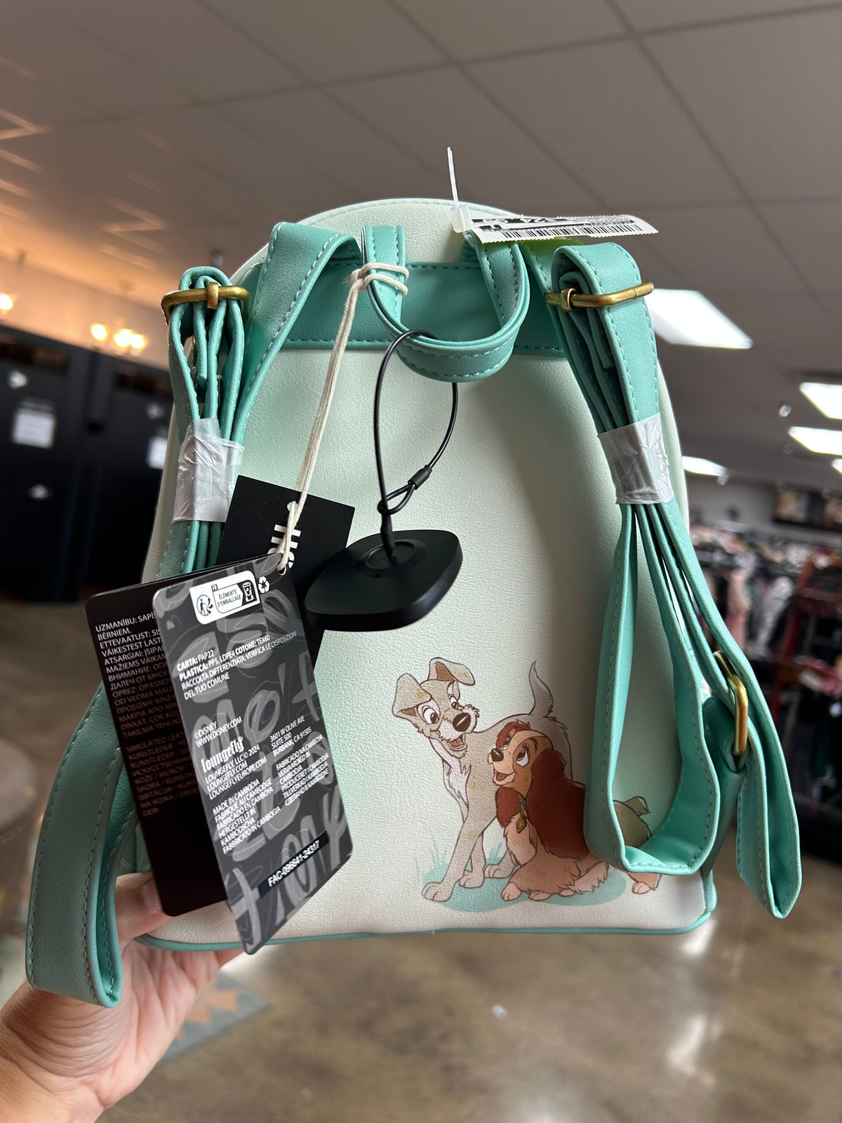 Backpack By Loungefly In Green & Pink, Size:Medium
