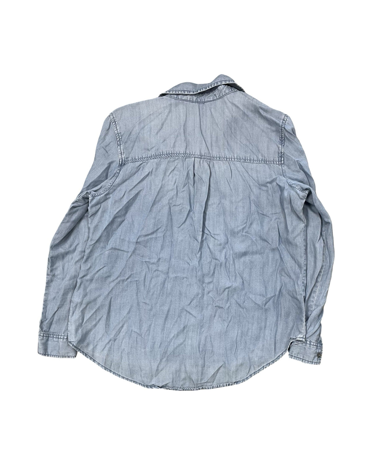 Blouse Ls By Liverpool In Blue Denim, Size:L