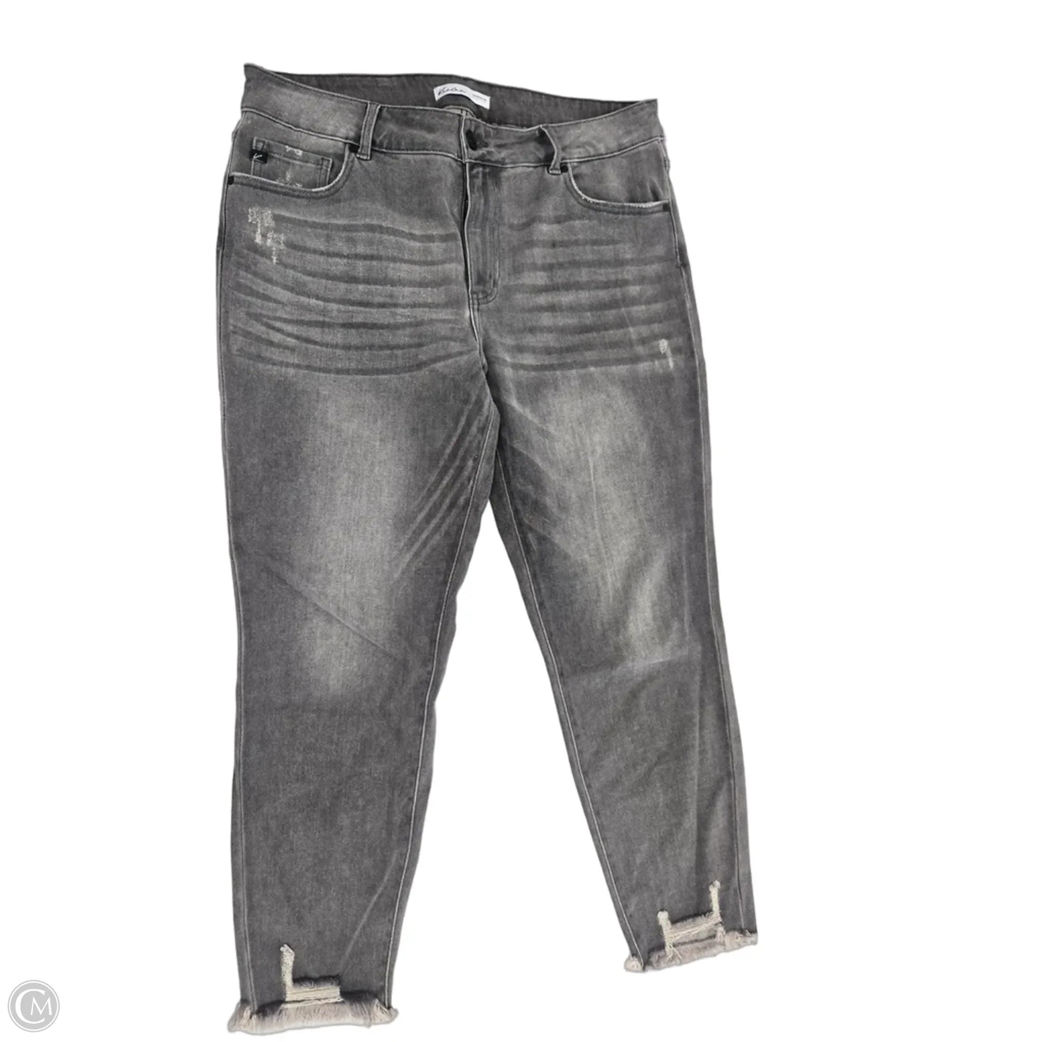 Jeans Skinny By Kancan In Grey Denim, Size: 18