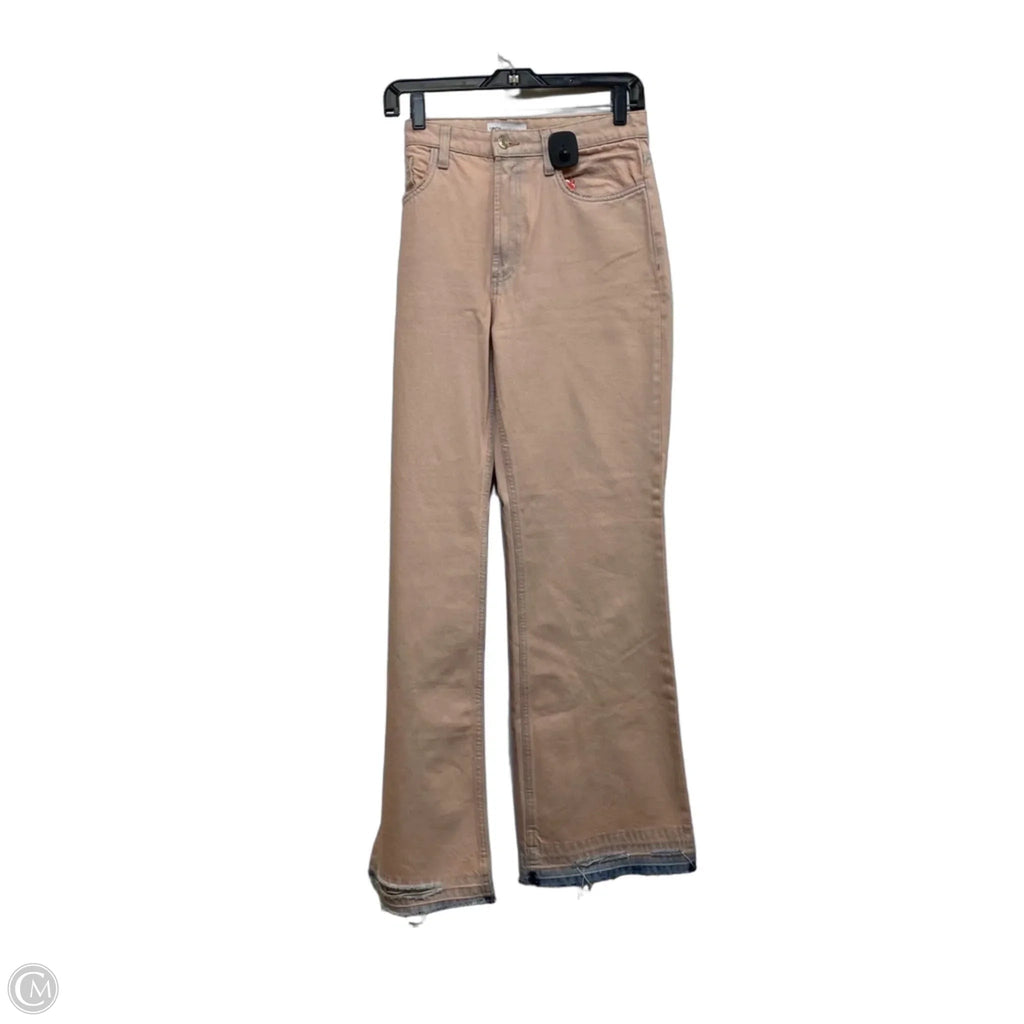 Jeans Wide Leg By Zara In Pink Denim, Size: 6