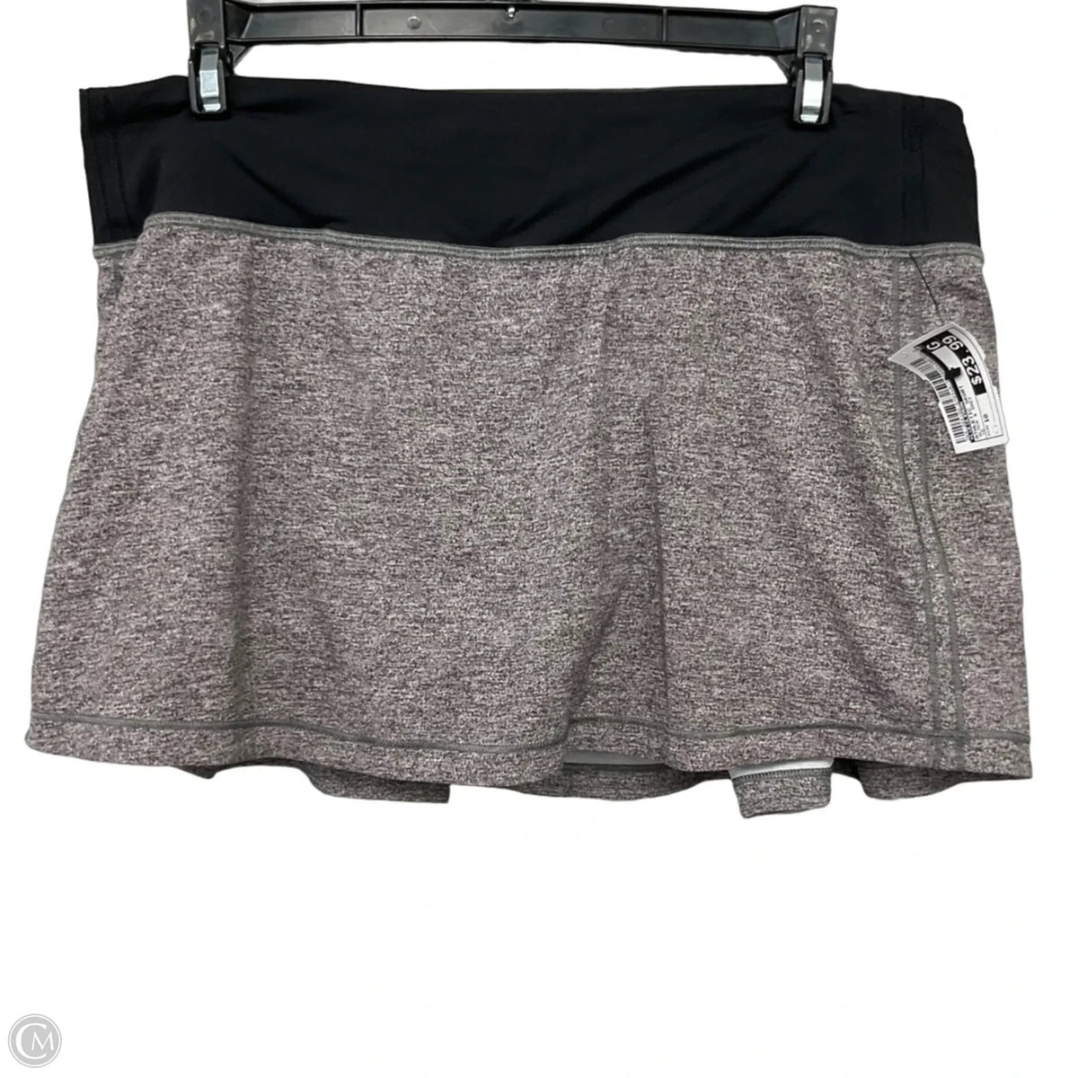 Athletic Skort By Lululemon In Black & Grey, Size: 10