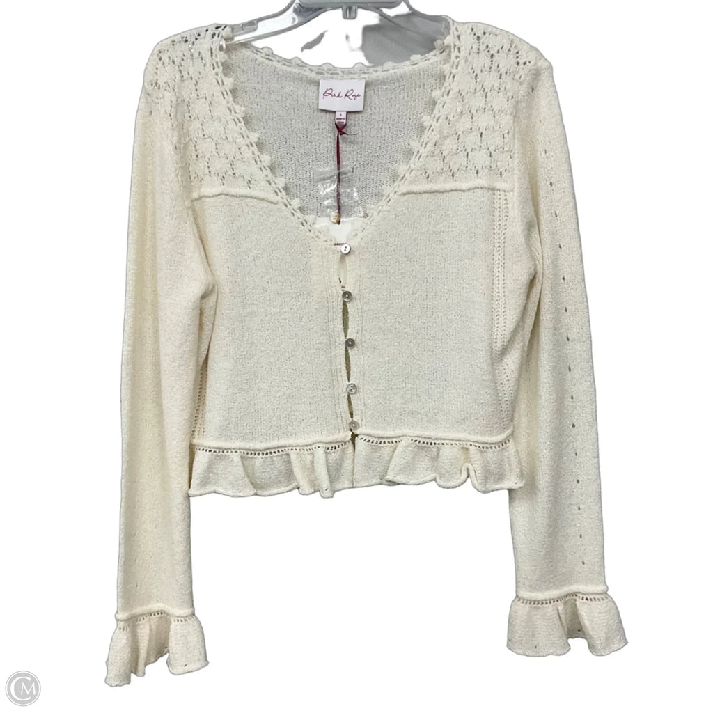 Cardigan By Pink Rose In Cream, Size: L