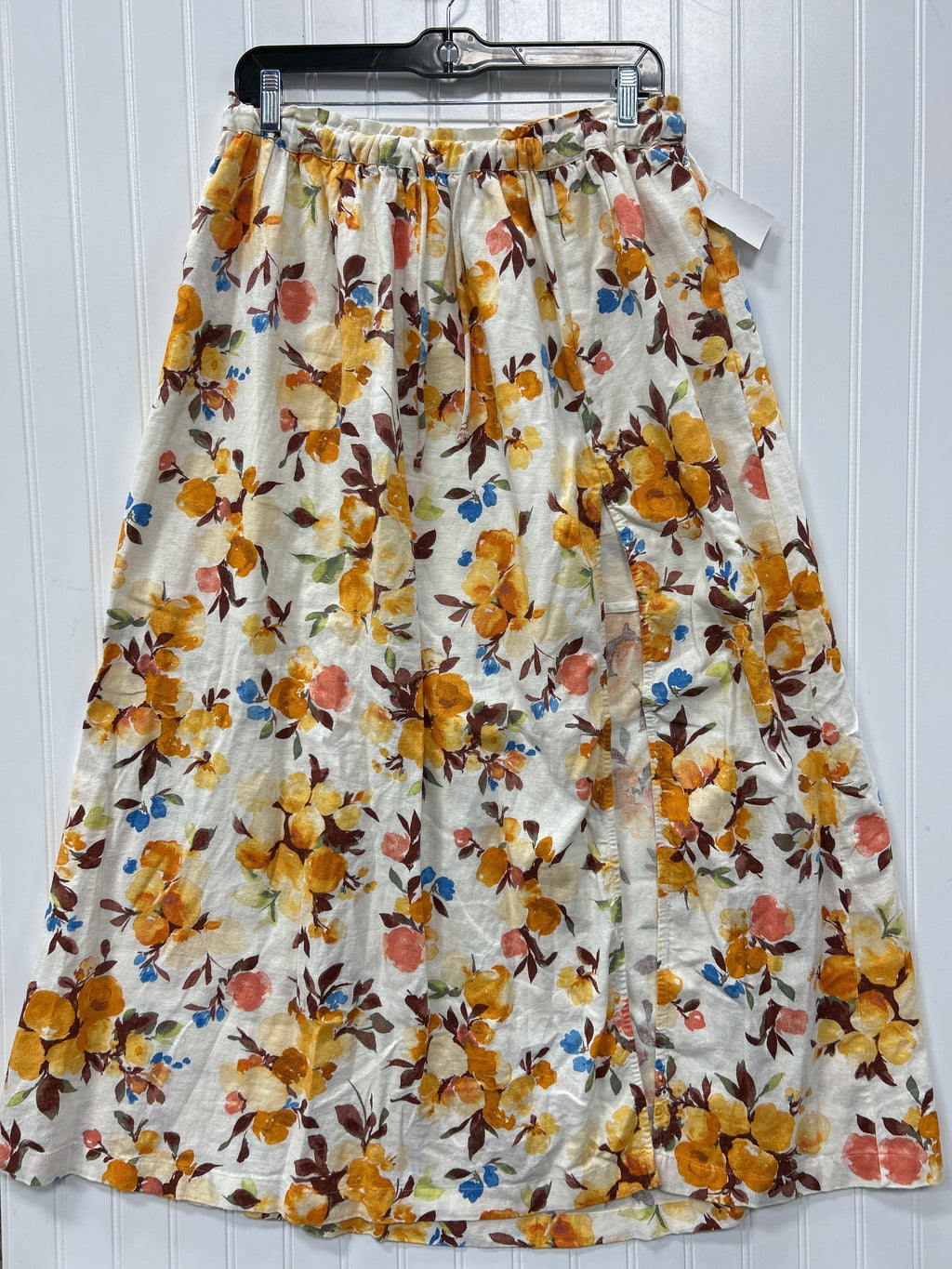 Skirt Maxi By Abercrombie And Fitch In White & Yellow, Size:M