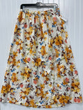 Skirt Maxi By Abercrombie And Fitch In White & Yellow, Size:M