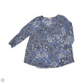Blouse 3/4 Sleeve By Como Vintage In Blue & White, Size: Xl