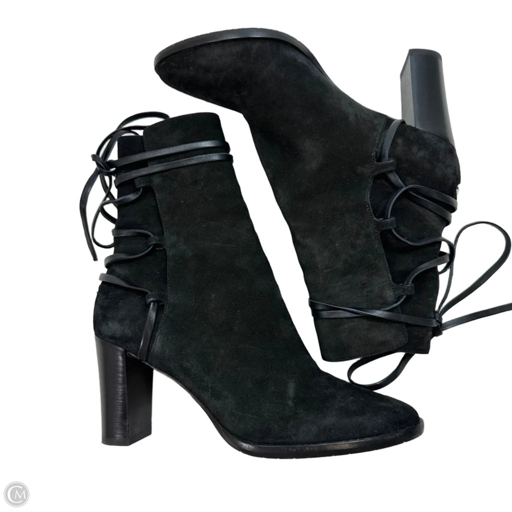Hampton 80 Suede Ankle Boots Luxury Designer By Jimmy Choo In Black, Size: 36.5