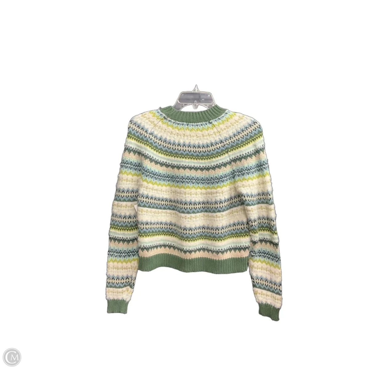 Sweater By American Eagle In Green & White, Size: Xs
