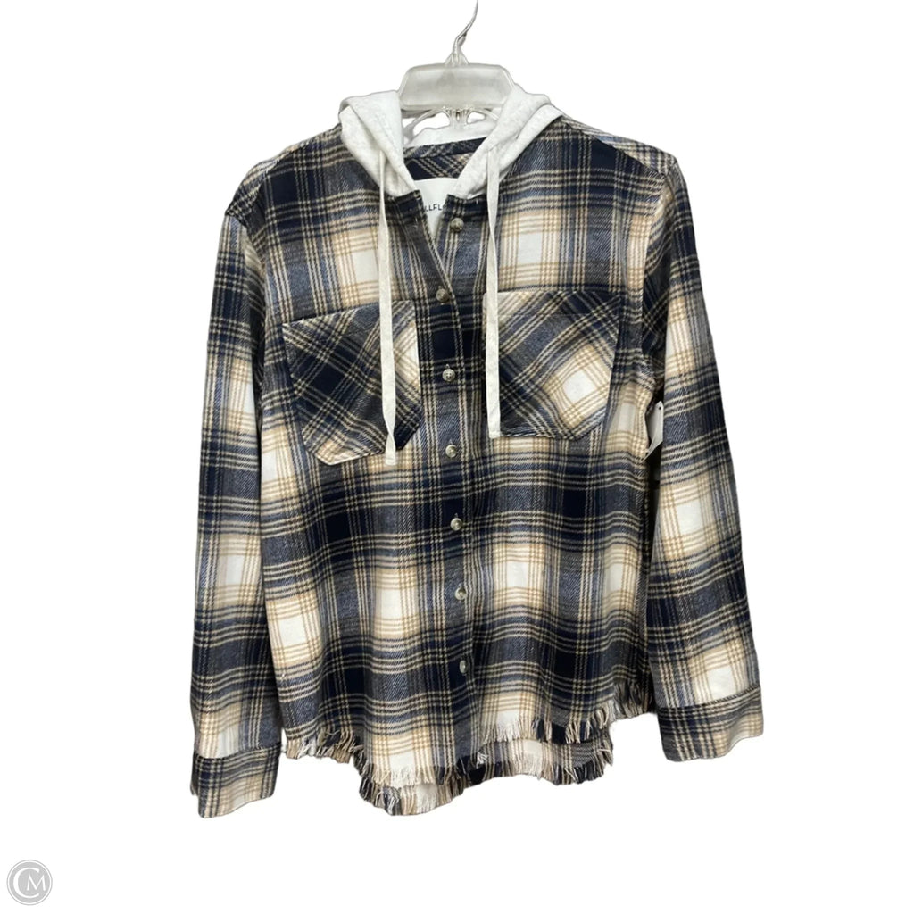 Jacket Shirt By Wallflower In Plaid Pattern, Size: S