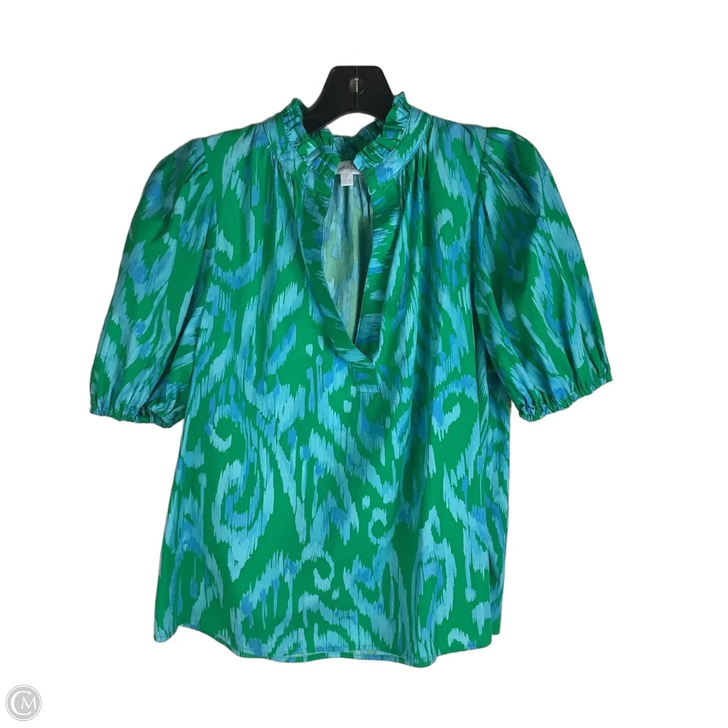 Top Short Sleeve By Sugar Lips In Blue & Green, Size: M