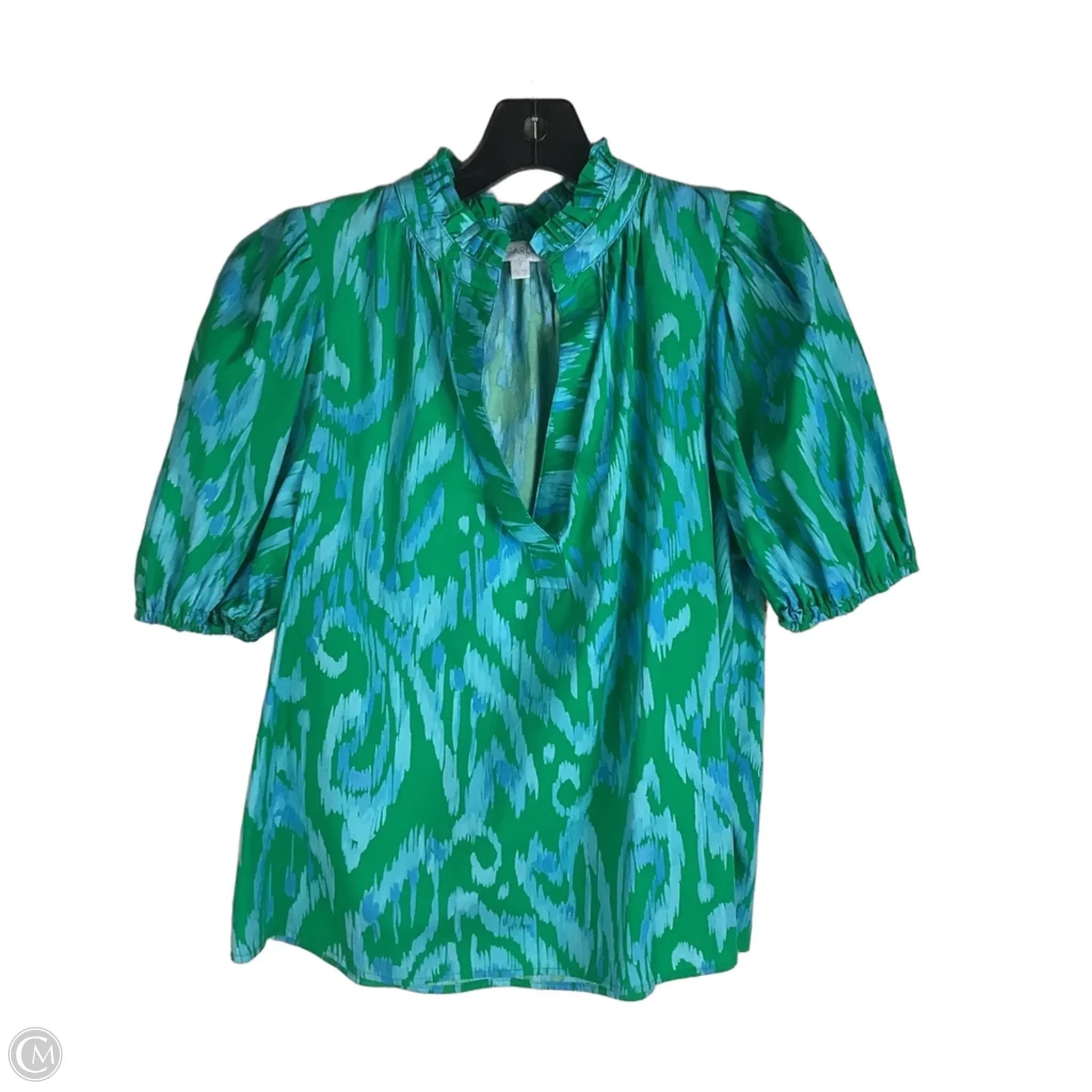 Top Short Sleeve By Sugar Lips In Blue & Green, Size: M