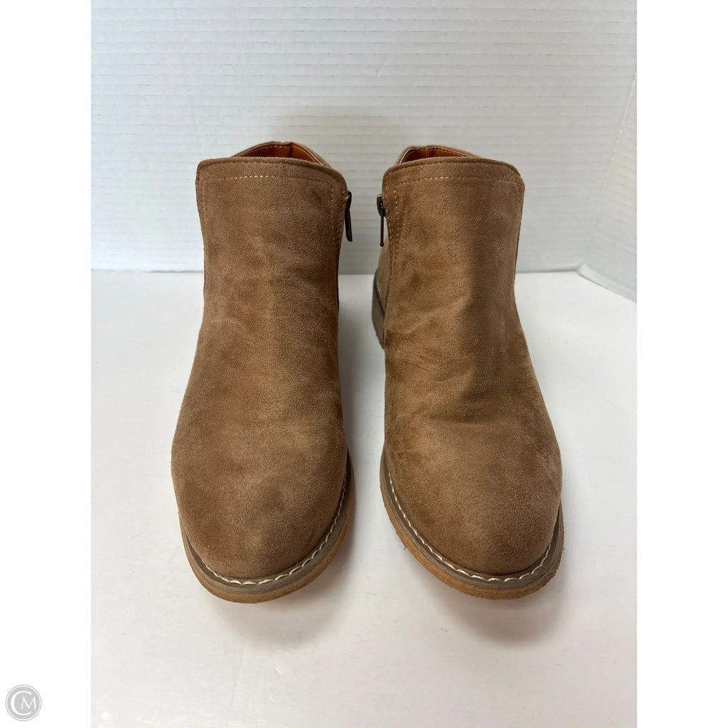 Boots Ankle Flats By Seven 7 In Brown, Size: 10