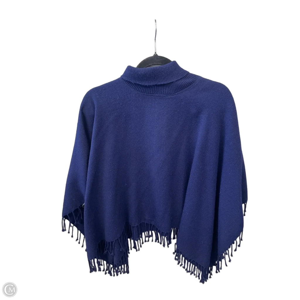 Poncho By Clothes Mentor In Navy, Size: Osfm