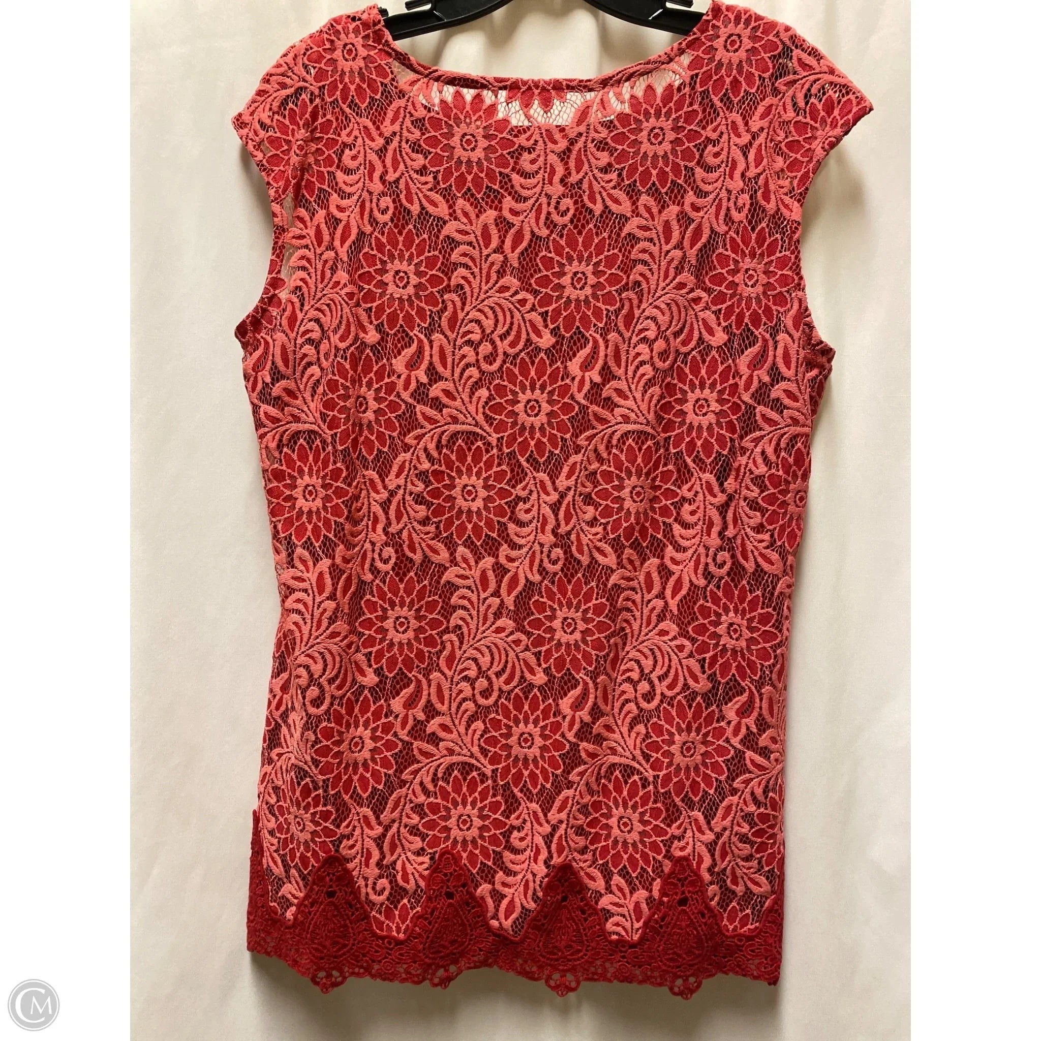 Top Sleeveless By Isaac Mizrahi Live Qvc In Red, Size: L