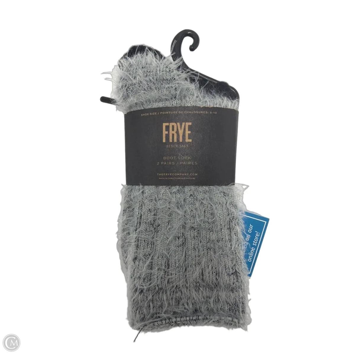 New! Socks Designer By Frye In Black & Grey