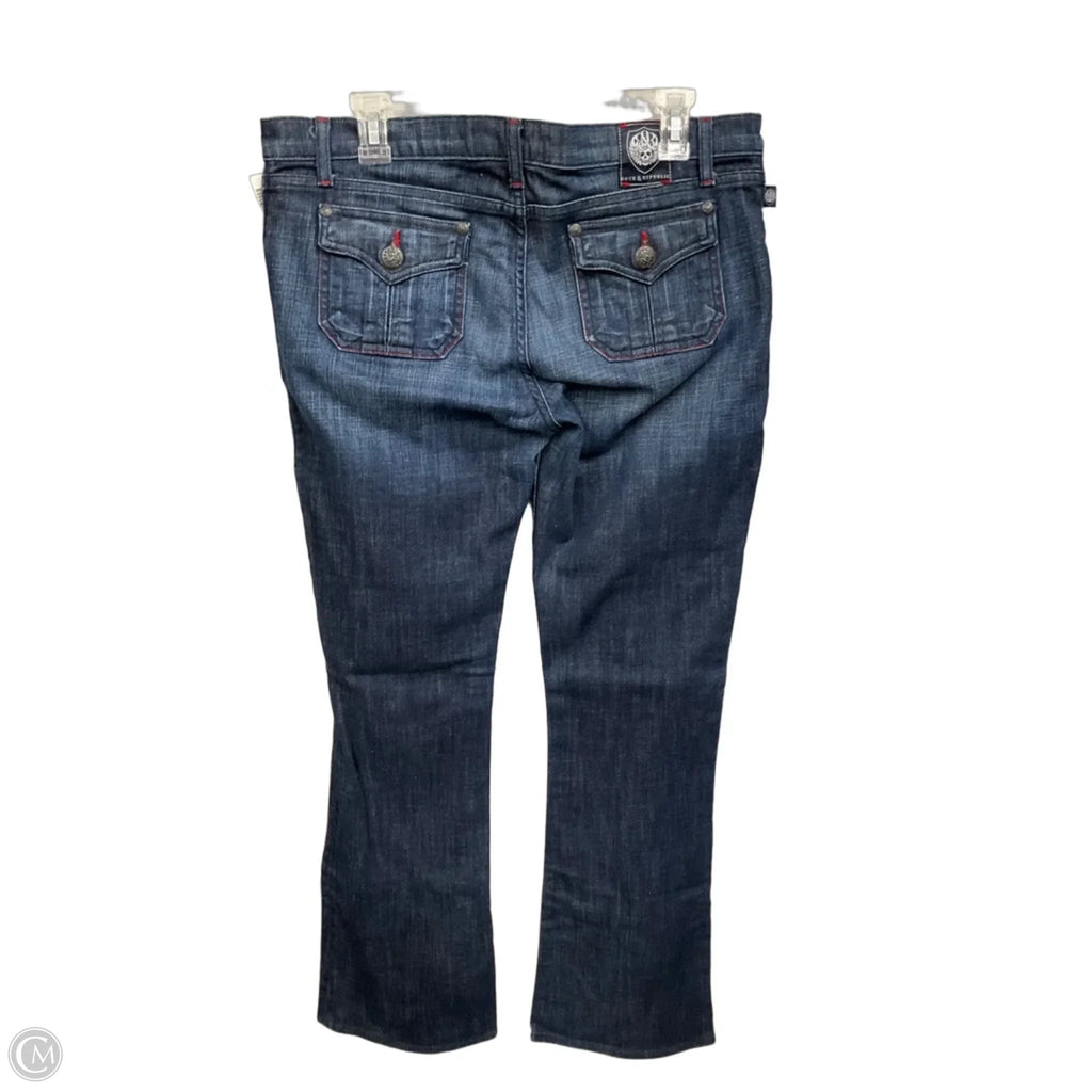 Jeans Flared By Rock And Republic In Blue Denim, Size: 10