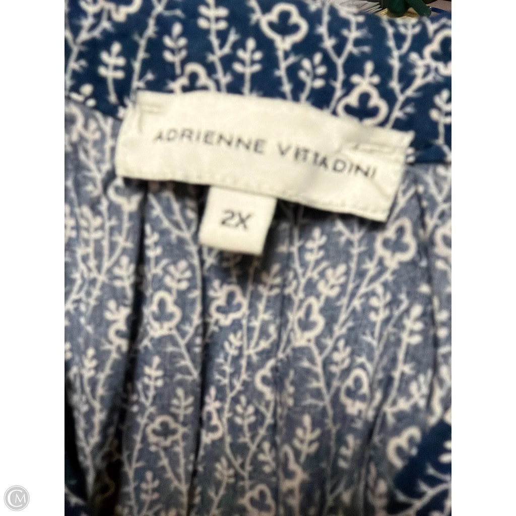 Top Long Sleeve By Adrienne Vittadini In Blue, Size: 2x