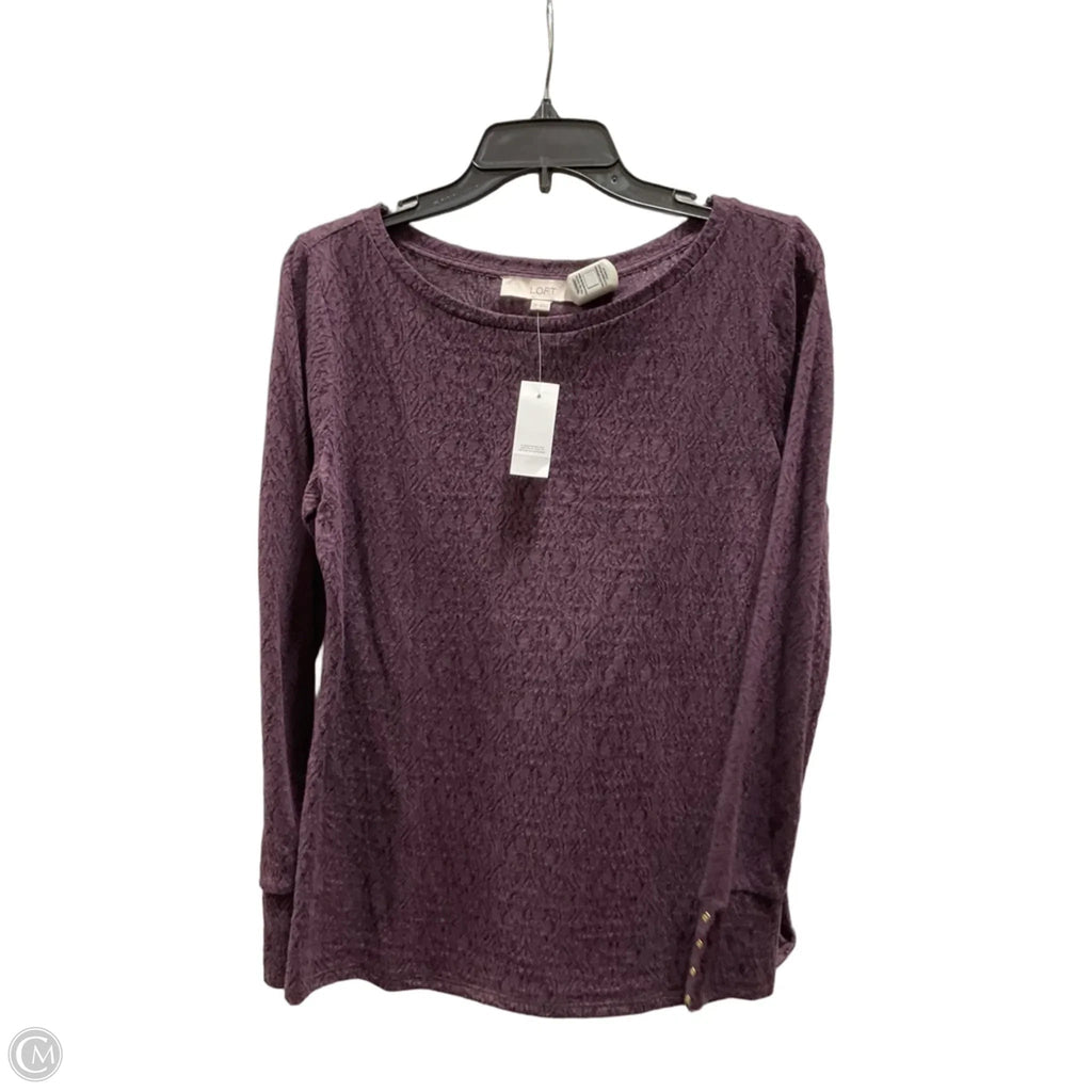 Top Long Sleeve By Loft In Purple, Size: M
