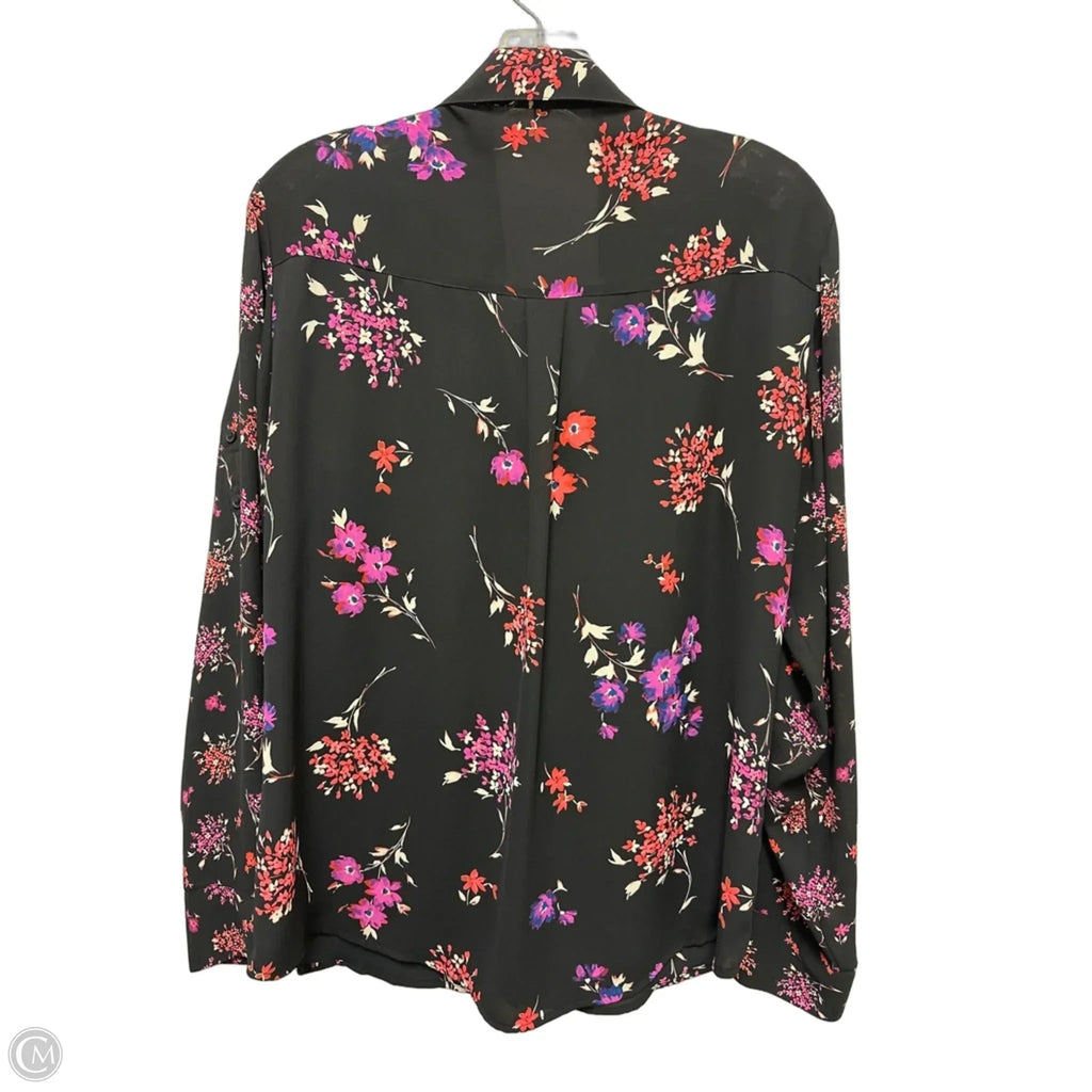 Blouse Long Sleeve By Express In Floral Print, Size: L