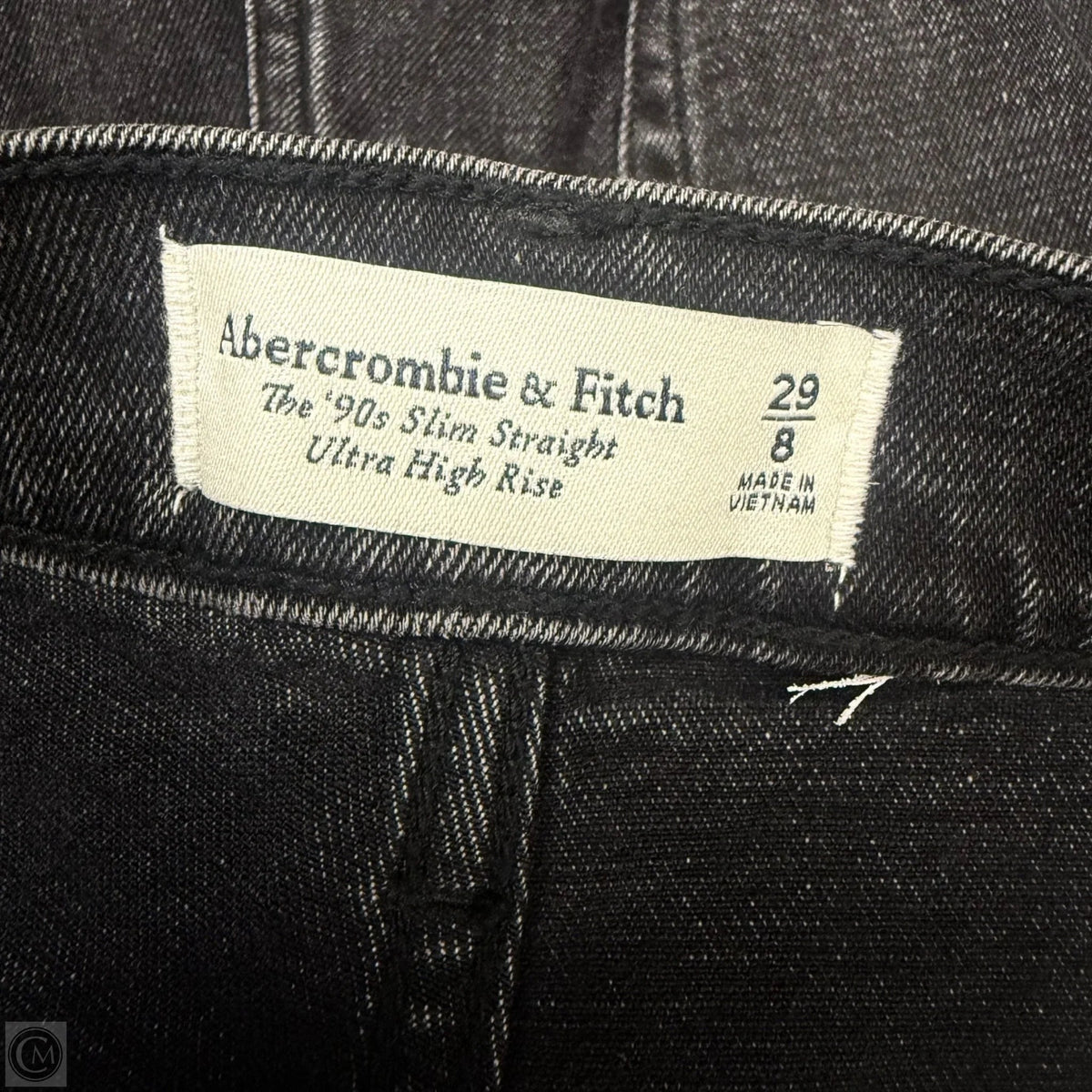 Jeans Straight By Abercrombie And Fitch In Black Denim, Size: 8
