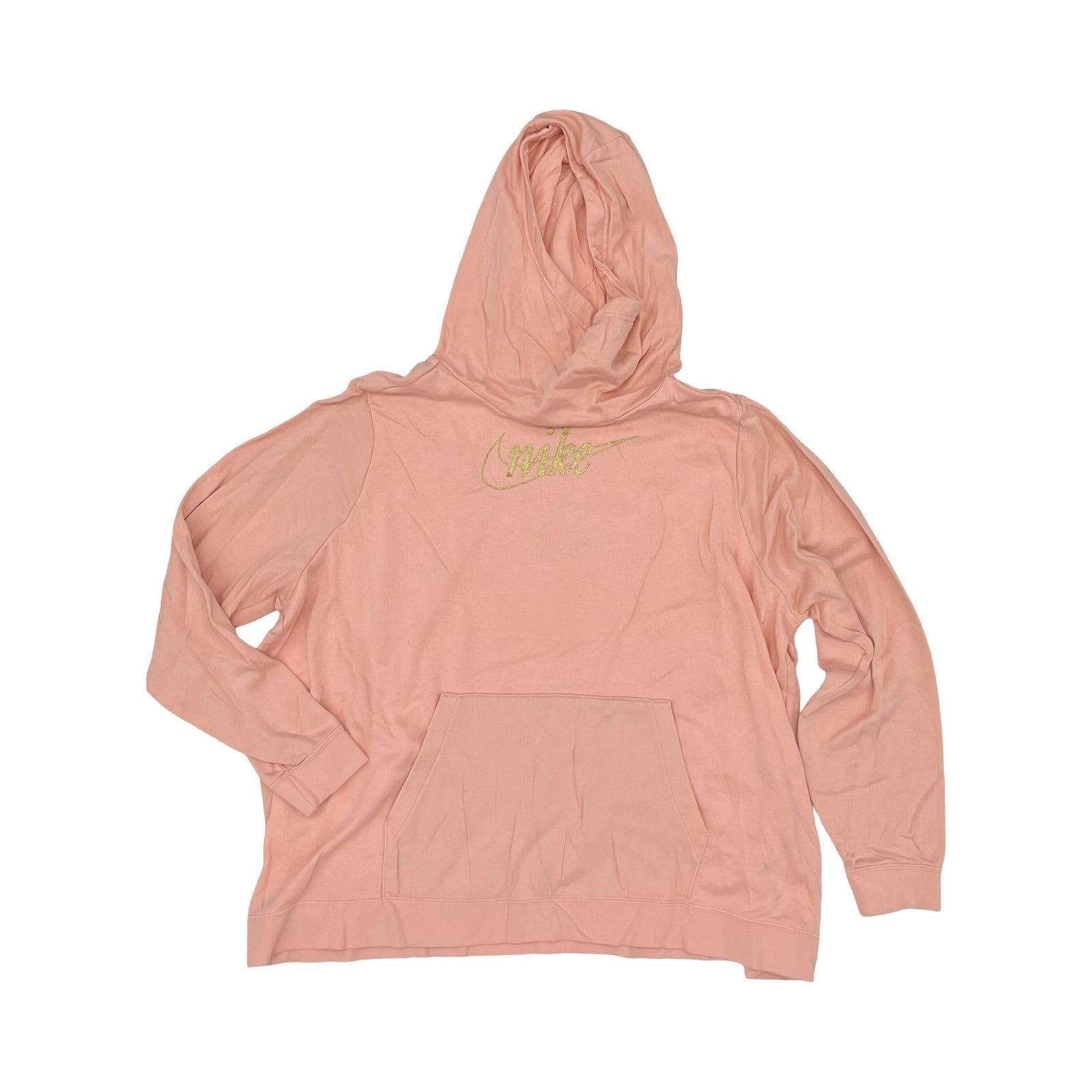 Athletic Sweatshirt Hoodie By Nike In Pink, Size:3X