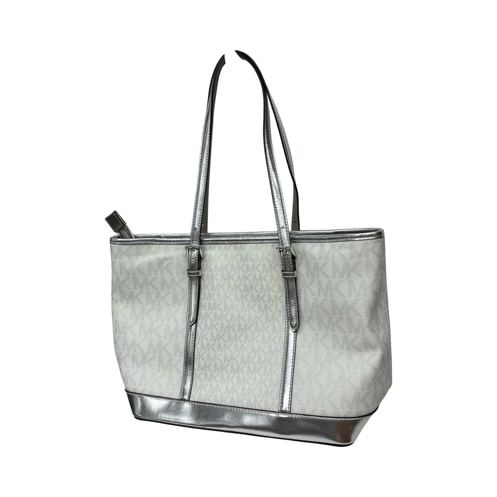 Handbag Designer By Michael Kors In Silver, Size:Medium