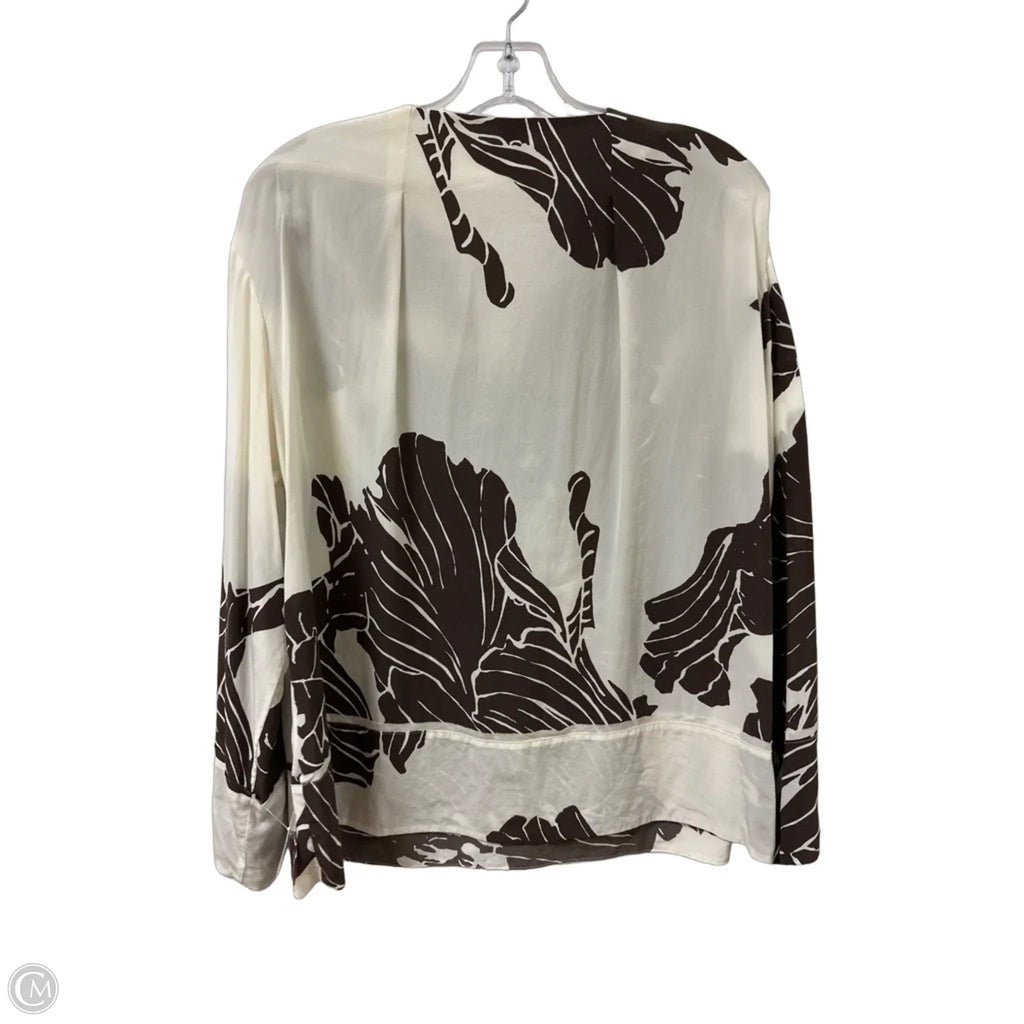 Top Long Sleeve By Banana Republic In Brown, Size: L